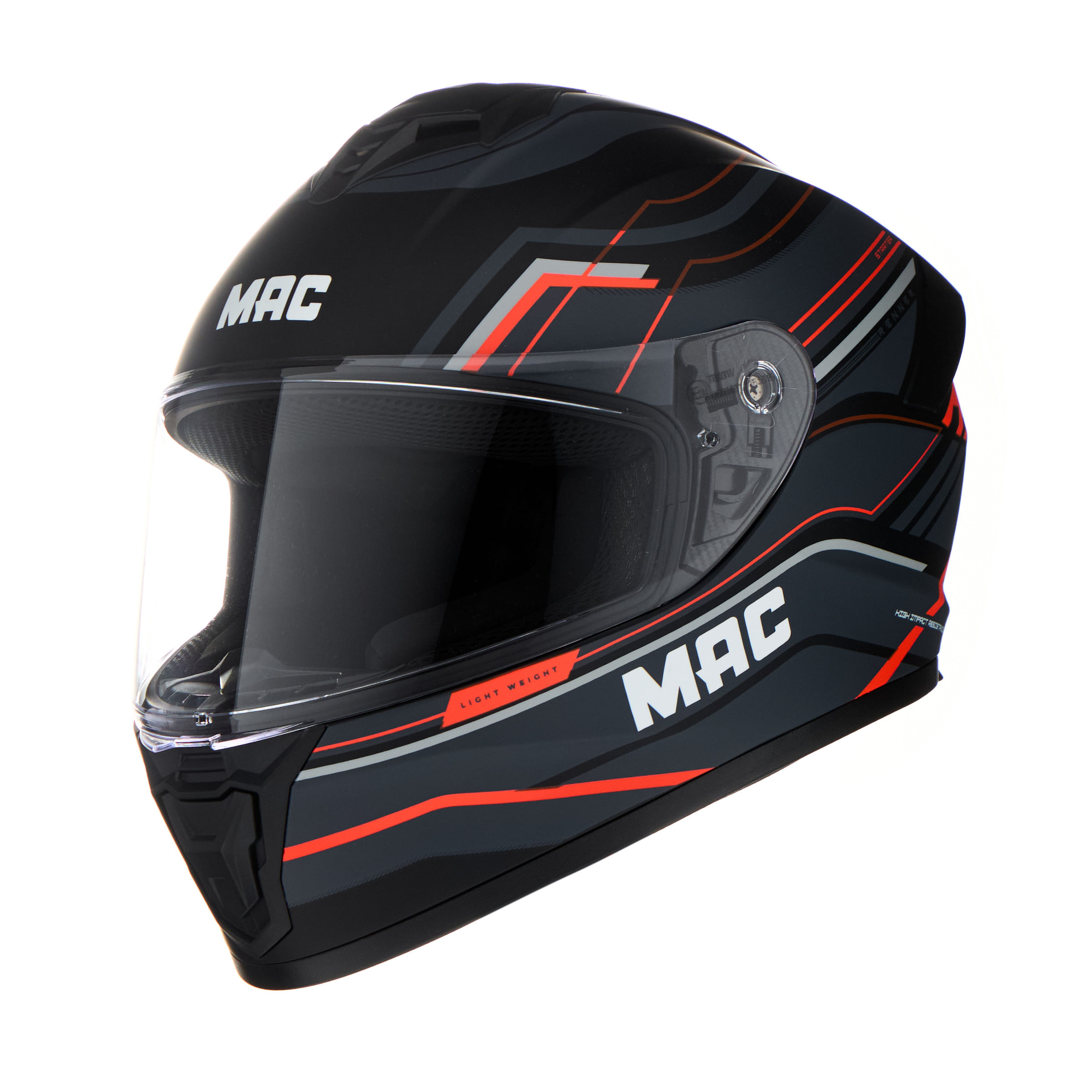 Casco MAC 801 Starter Renner Gris / Naranja / Mate