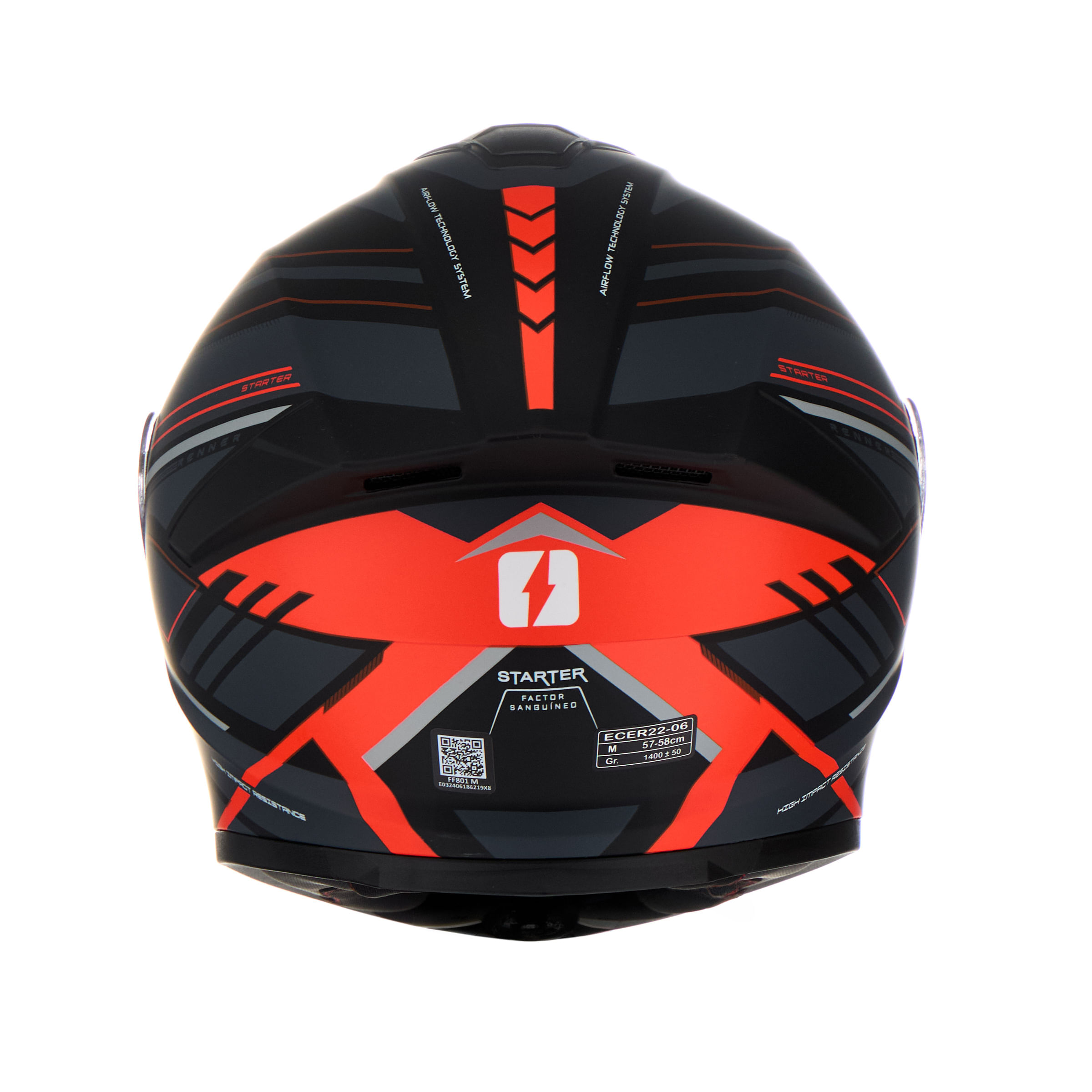 Casco MAC 801 Starter Renner Gris / Naranja / Mate