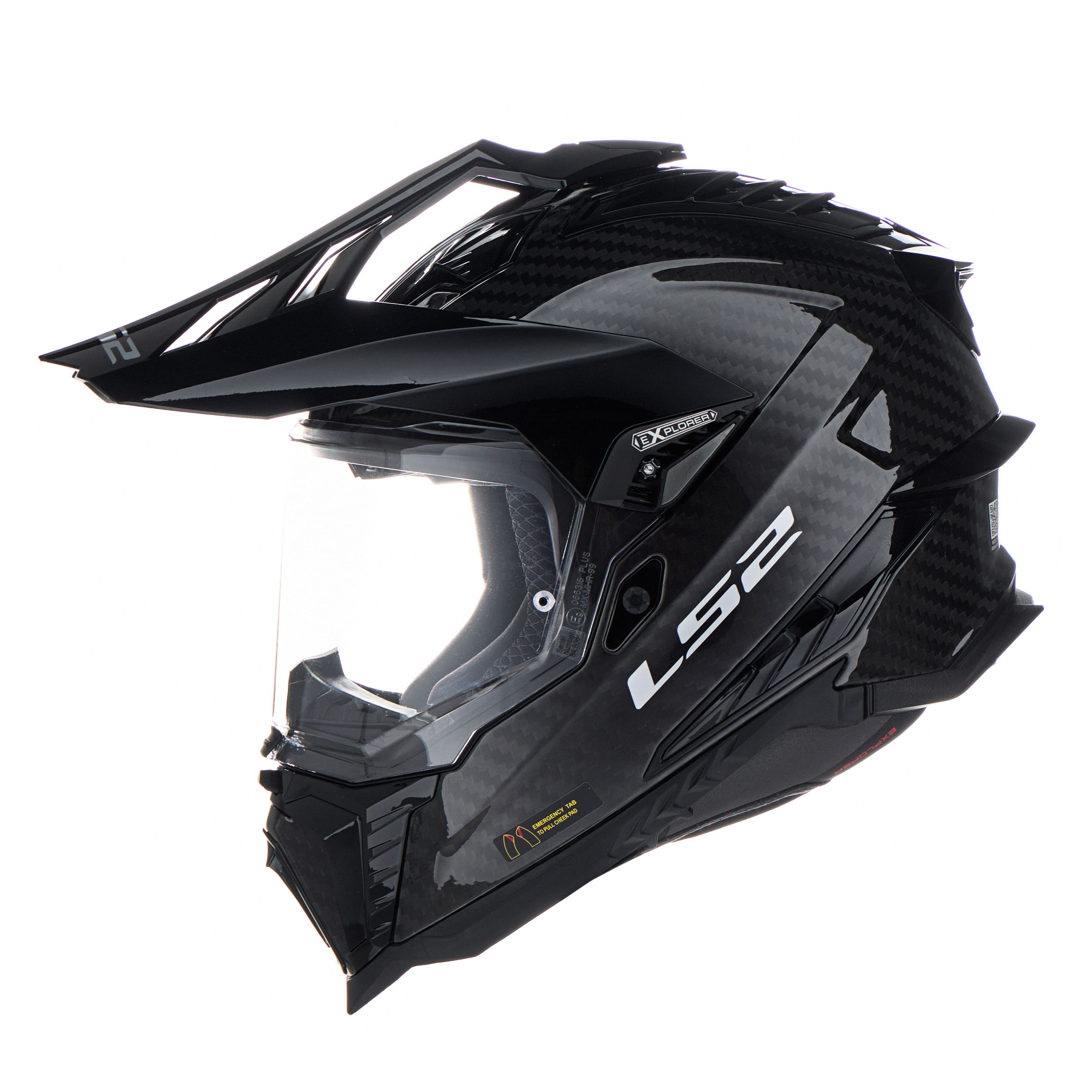 Casco LS2 701 Explorer Carbono Solid Negro / Brillo
