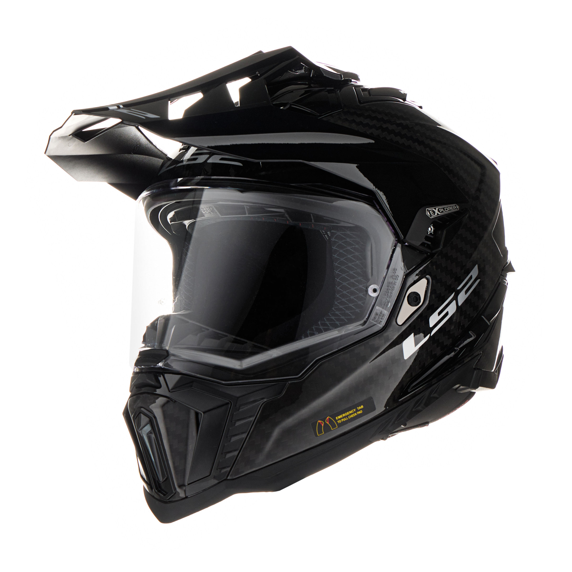 Casco LS2 701 Explorer Carbono Solid Negro / Brillo