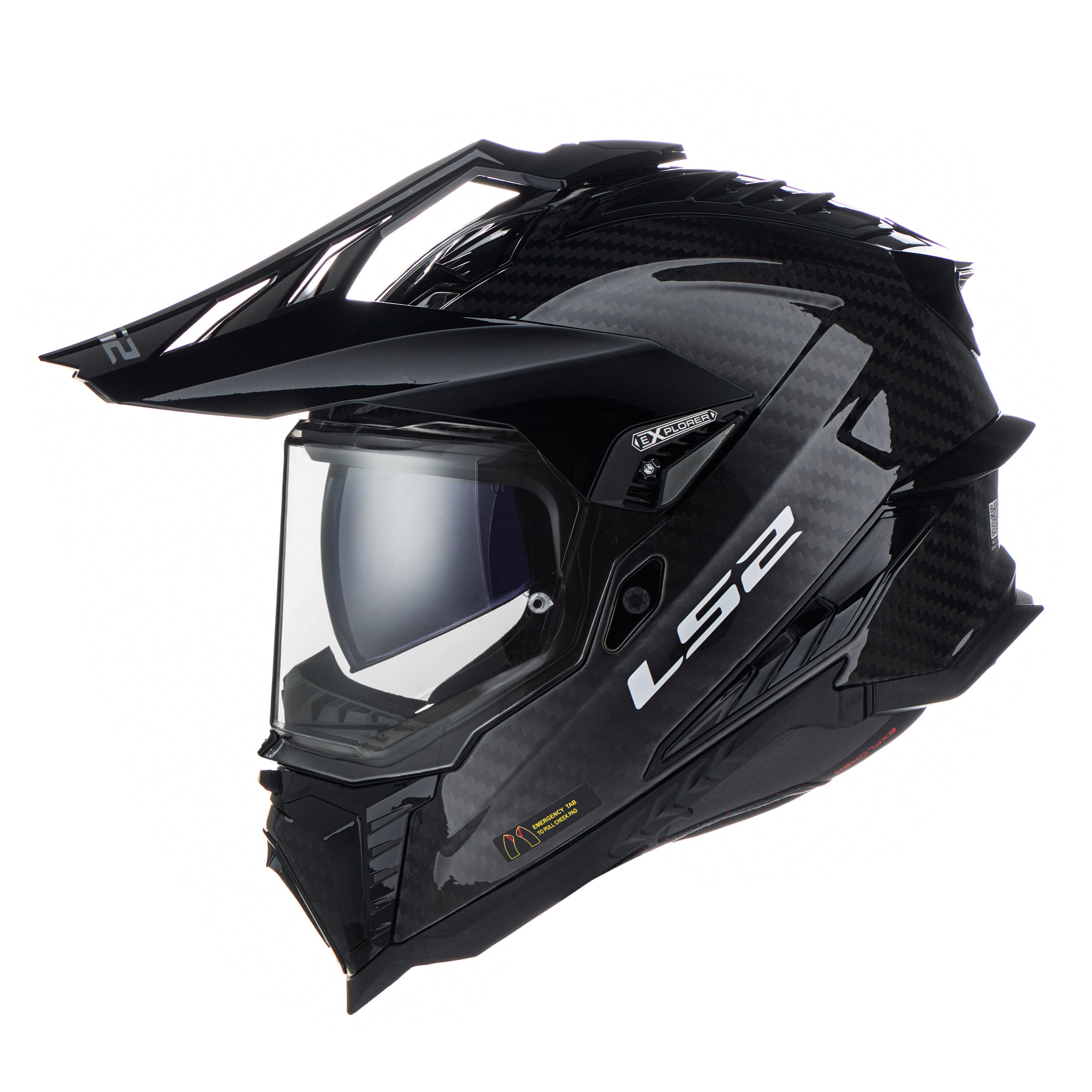 Casco LS2 701 Explorer Carbono Solid Negro / Brillo