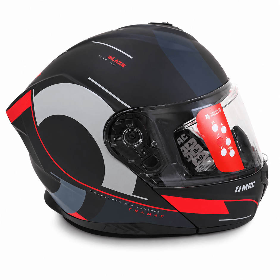 Casco MAC 166 Blaze Tramak Negro / Rojo / Mate