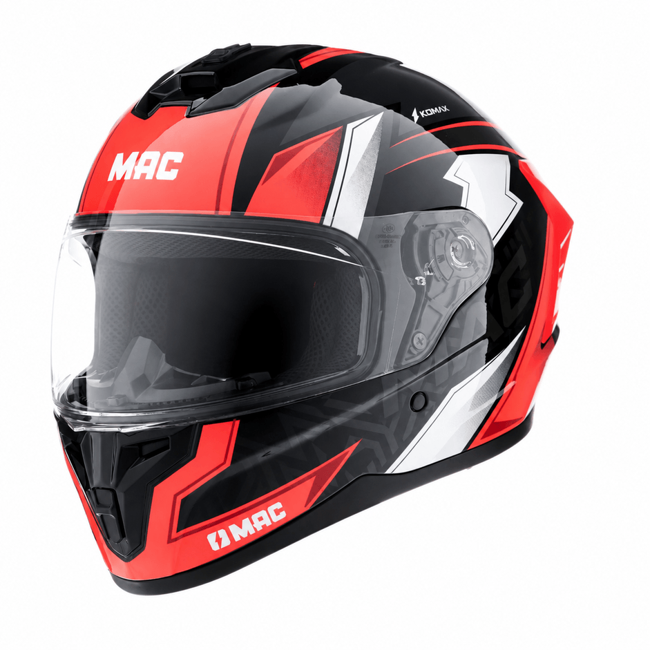 Casco MAC 070 Volt Komak Negro / Naranja / Brillo