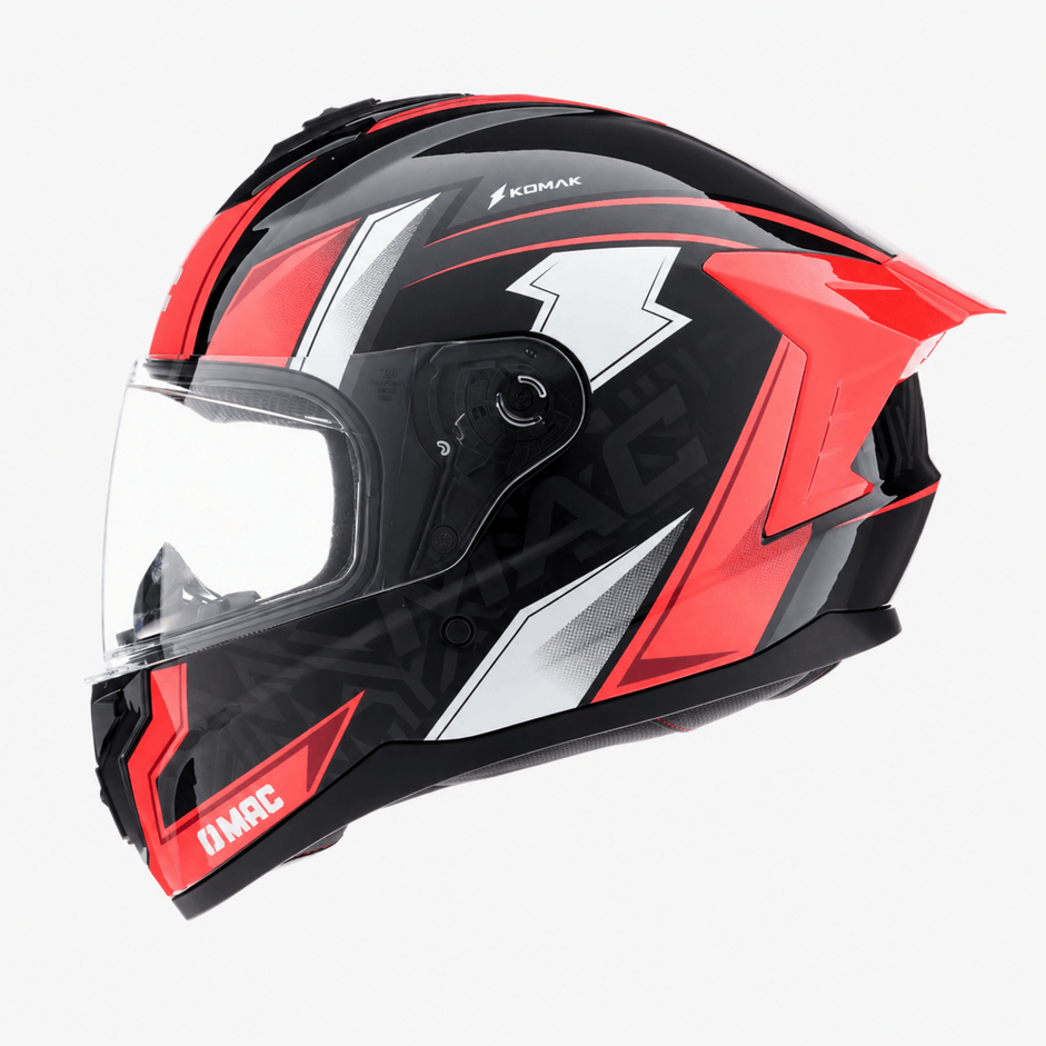 Casco MAC 070 Volt Komak Negro / Naranja / Brillo