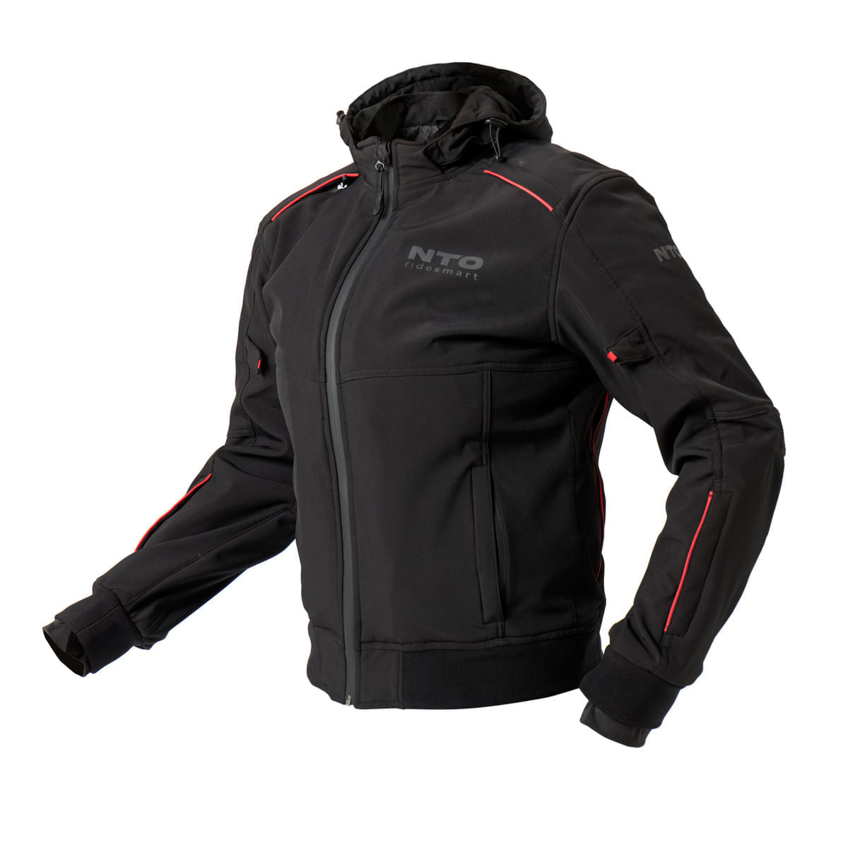 Campera NTO Zip Zero Hombre Negro / Rojo