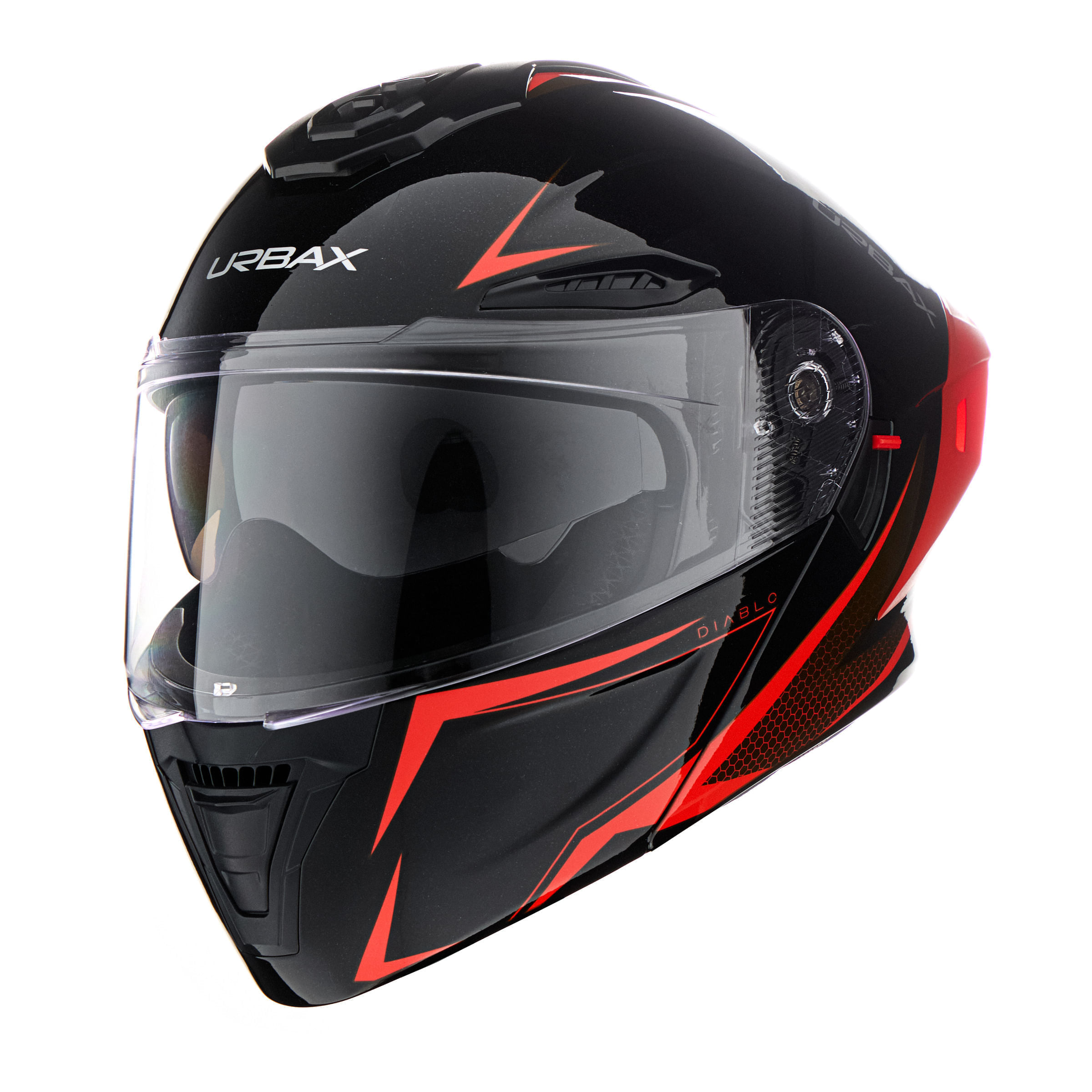 Casco Urbax 911 Atlas Diablo Negro / Rojo / Brillo