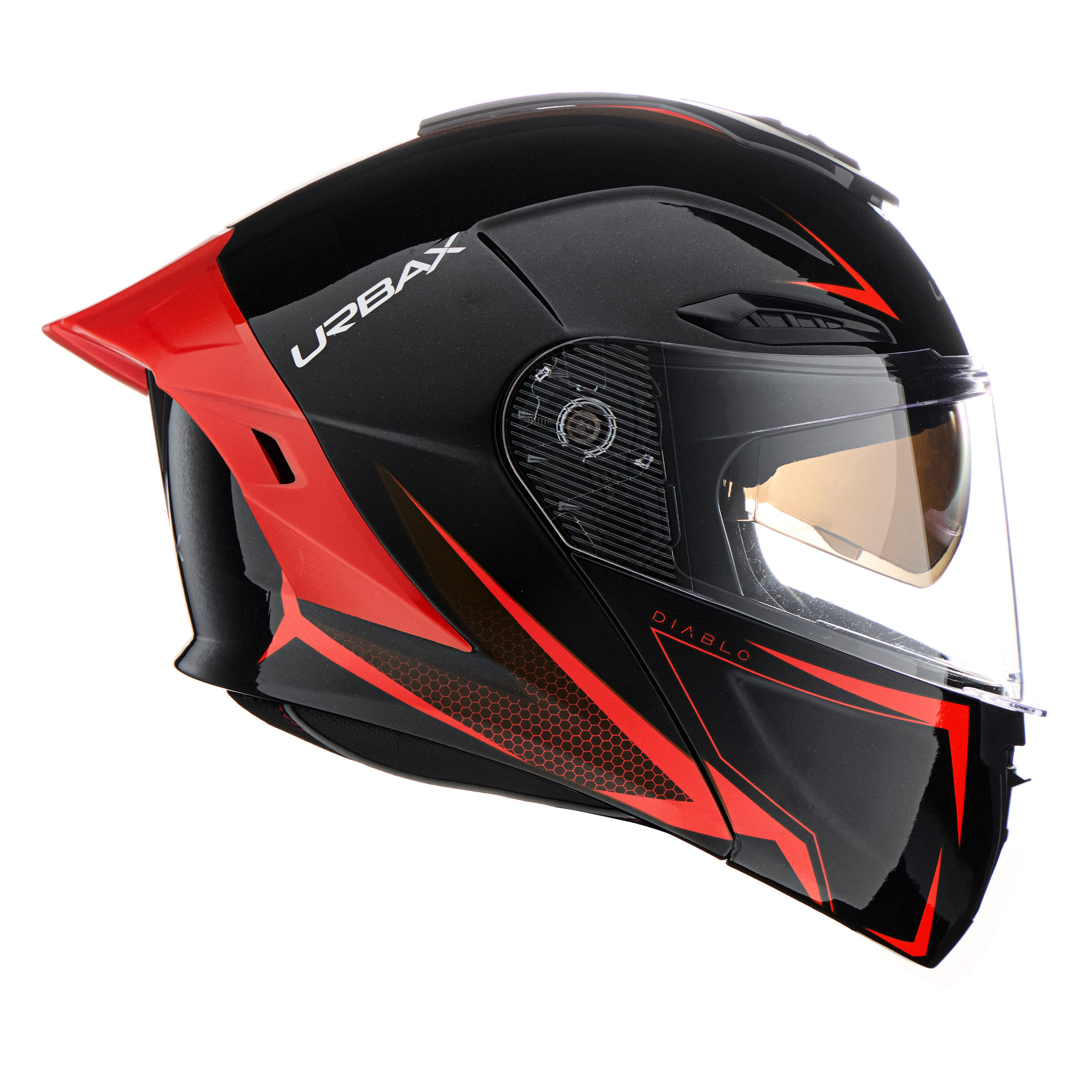 Casco Urbax 911 Atlas Diablo Negro / Rojo / Brillo
