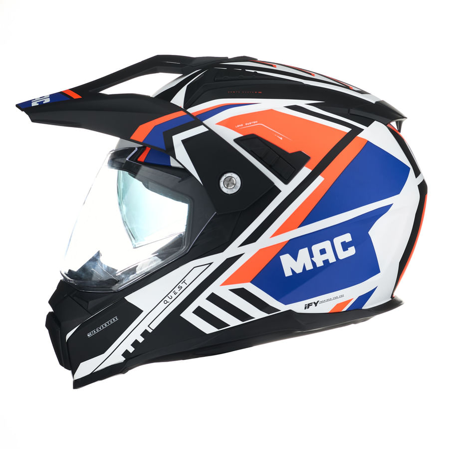 Casco MAC 060 Quest Trip Blanco / Rojo Fluo / Mate