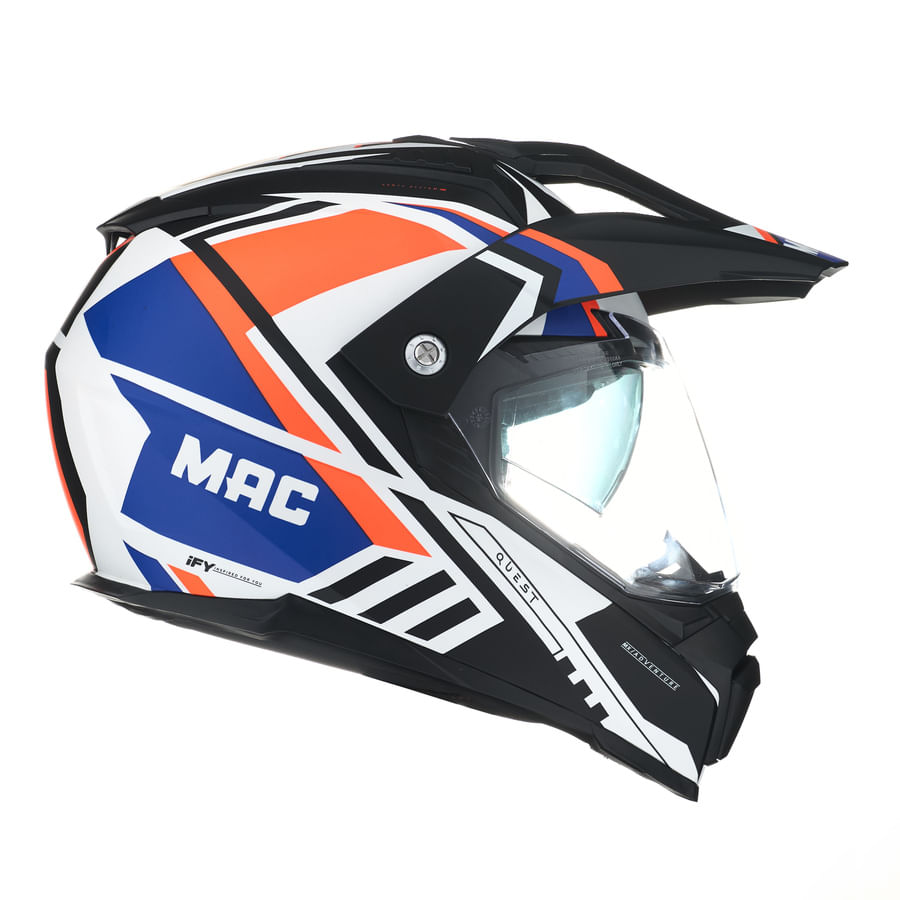 Casco MAC 060 Quest Trip Blanco / Rojo Fluo / Mate