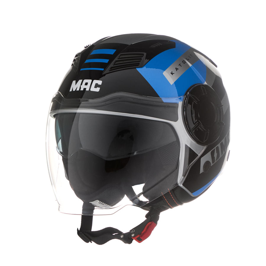 Casco MAC 766 Aerox Katolit Gris / Azul / Brillo