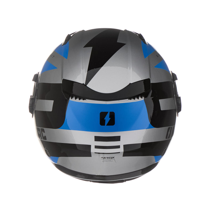 Casco MAC 766 Aerox Katolit Gris / Azul / Brillo