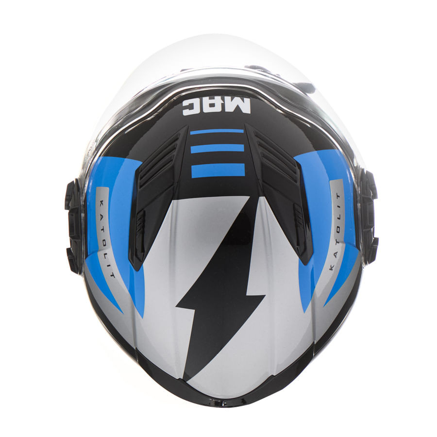 Casco MAC 766 Aerox Katolit Gris / Azul / Brillo