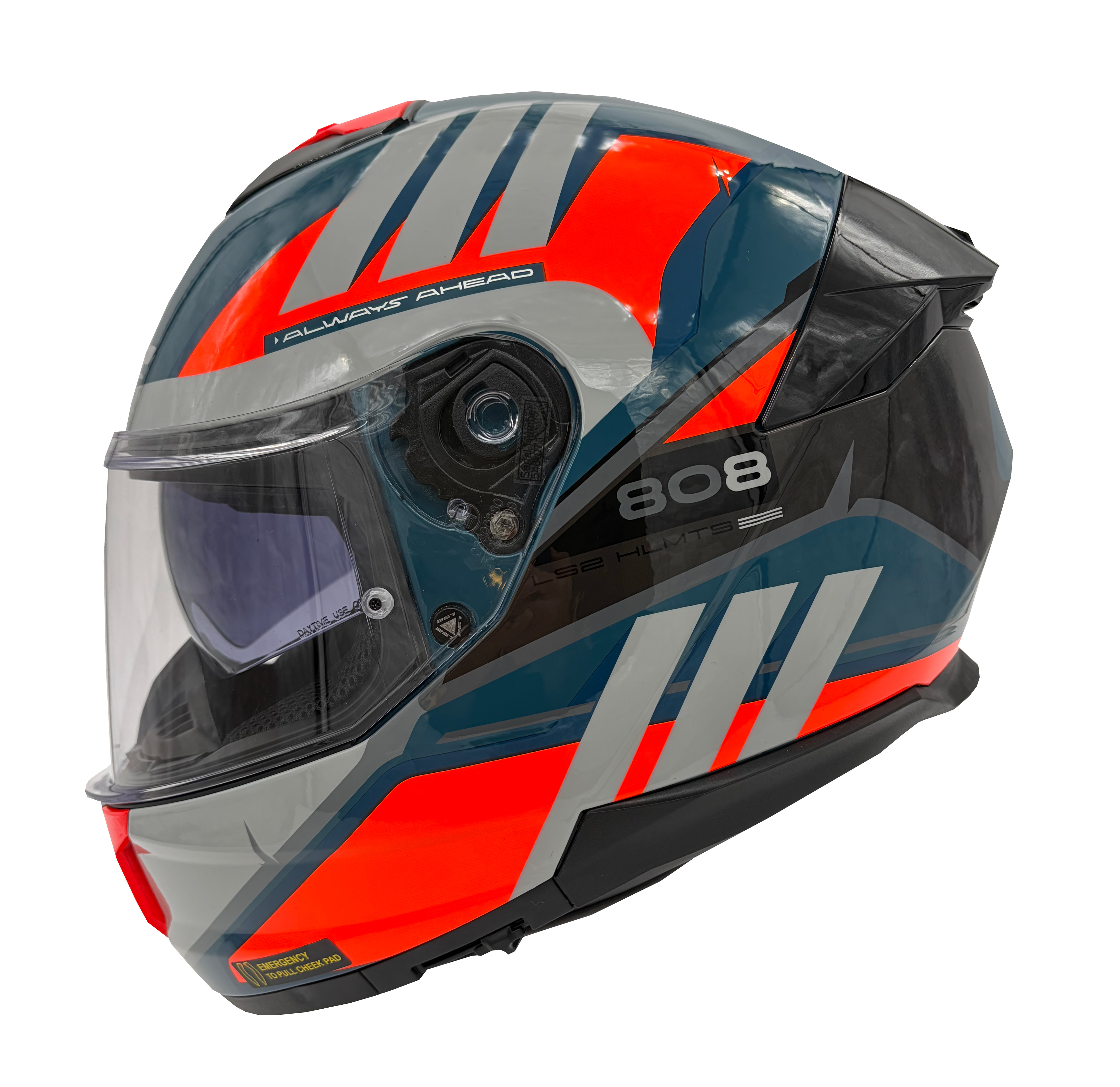 Casco LS2 808 Stream II Elece2 Azul / Naranja / Brillo