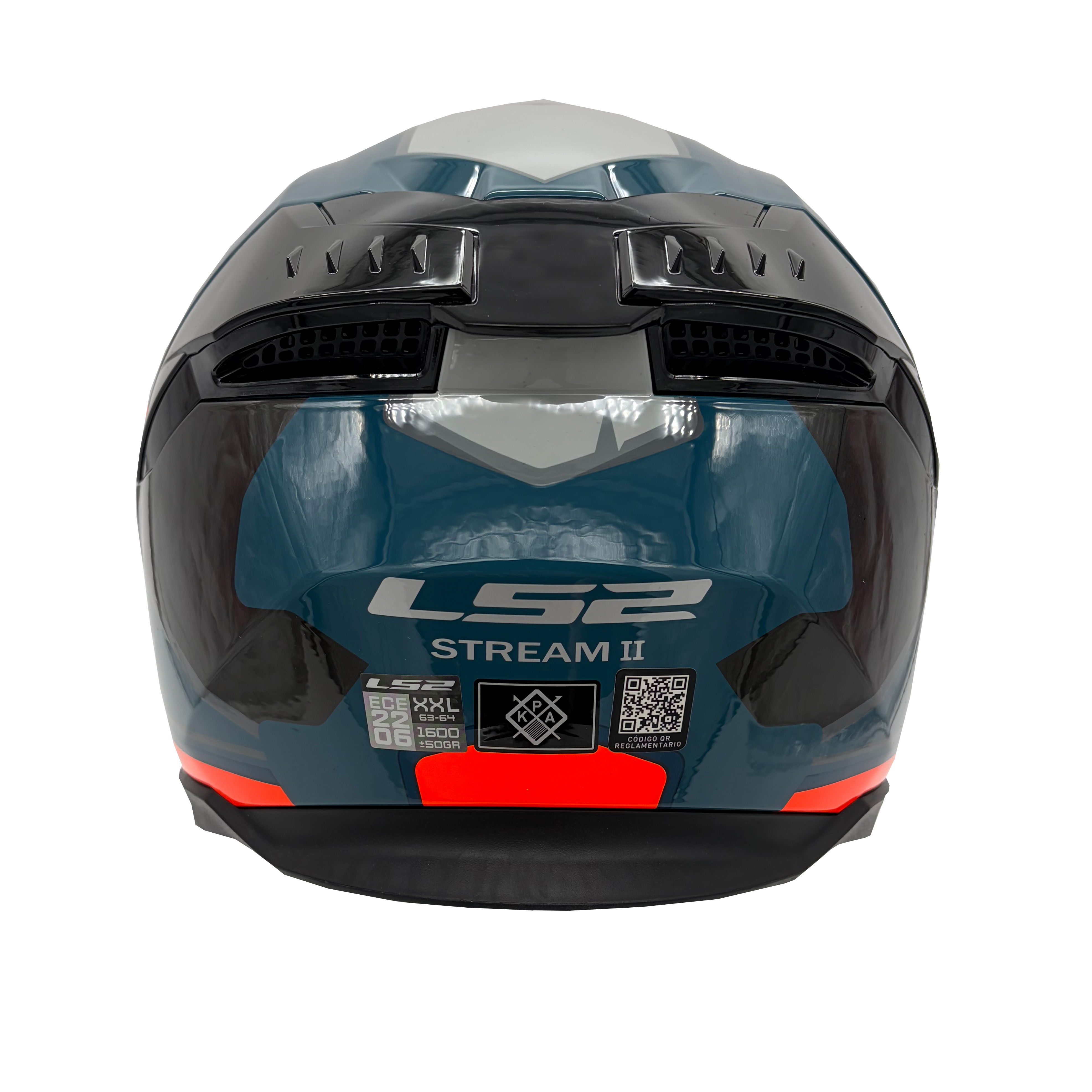 Casco LS2 808 Stream II Elece2 Azul / Naranja / Brillo