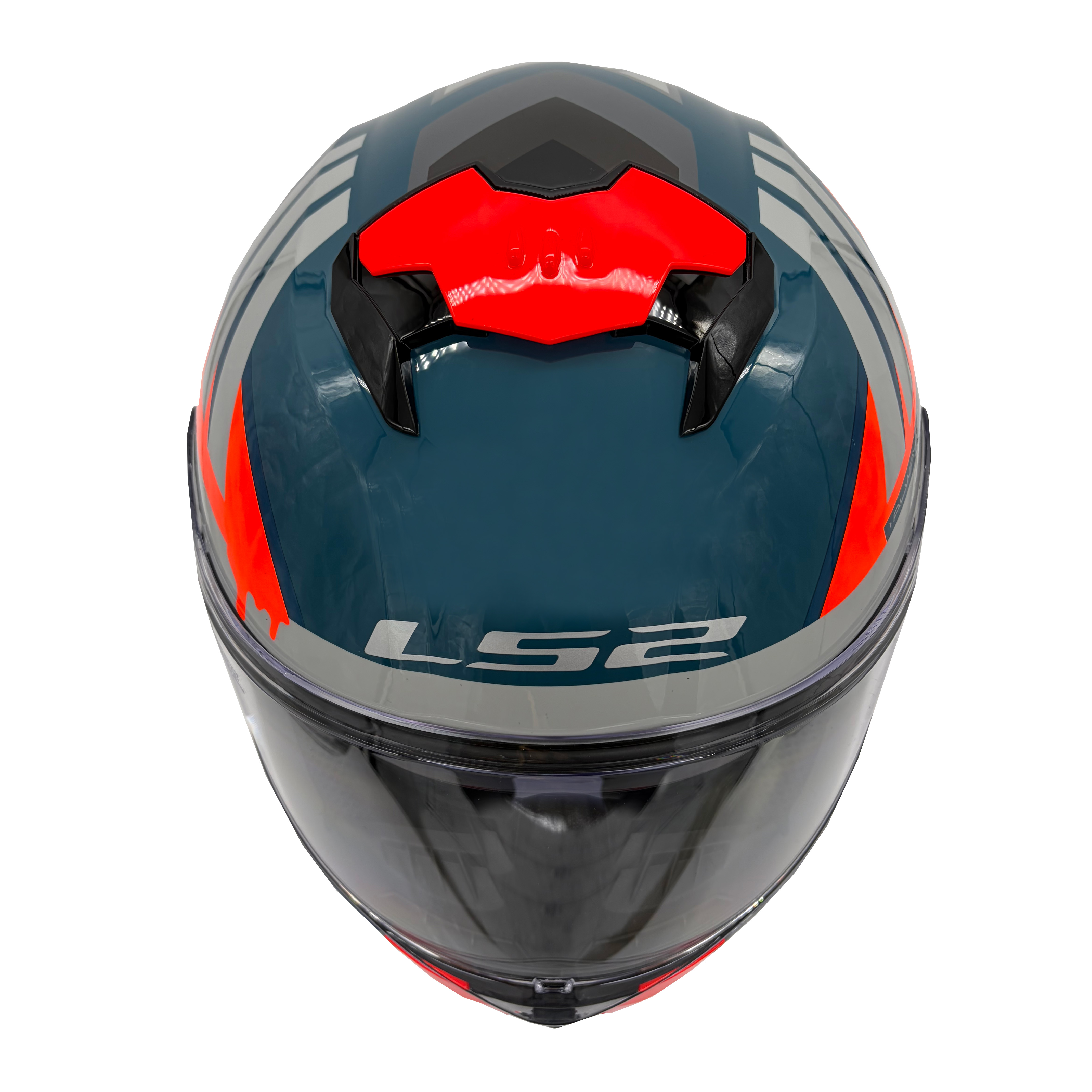 Casco LS2 808 Stream II Elece2 Azul / Naranja / Brillo