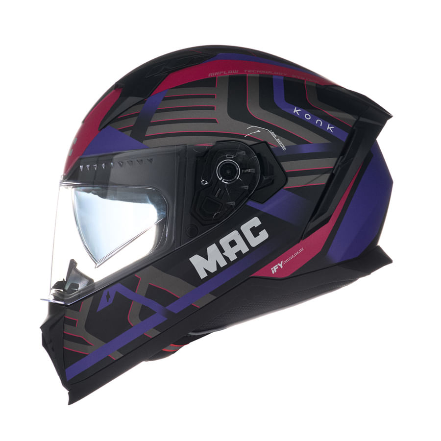 Casco MAC 069 Force Konk Negro / Rosa / Mate
