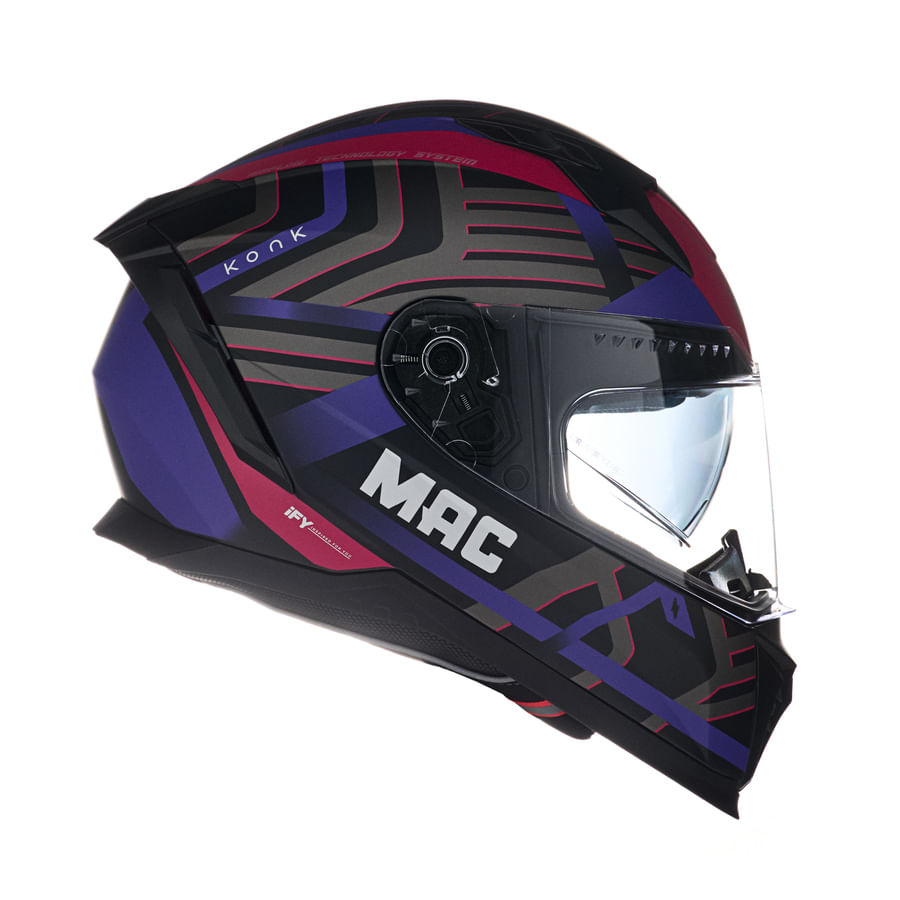 Casco MAC 069 Force Konk Negro / Rosa / Mate
