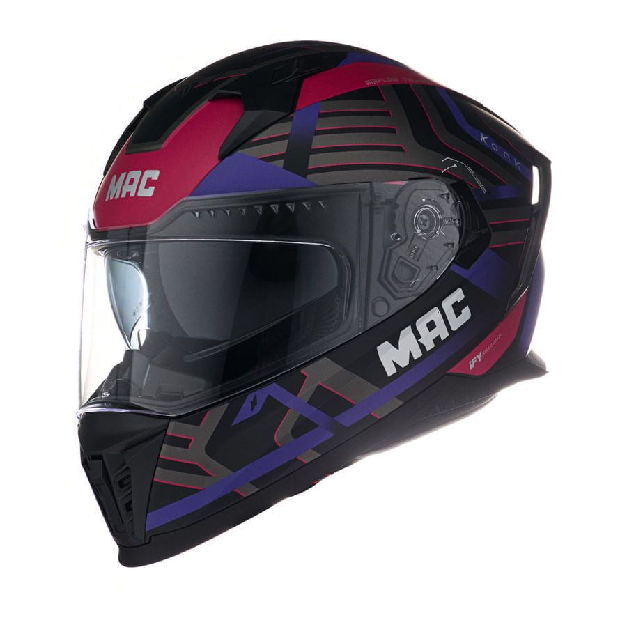 Casco MAC 069 Force Konk Negro / Rosa / Mate