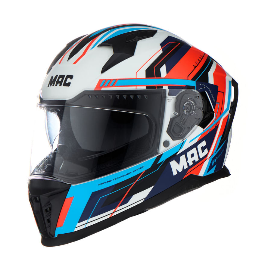 Casco MAC 069 Force Spook Blanco / Rojo / Brillo