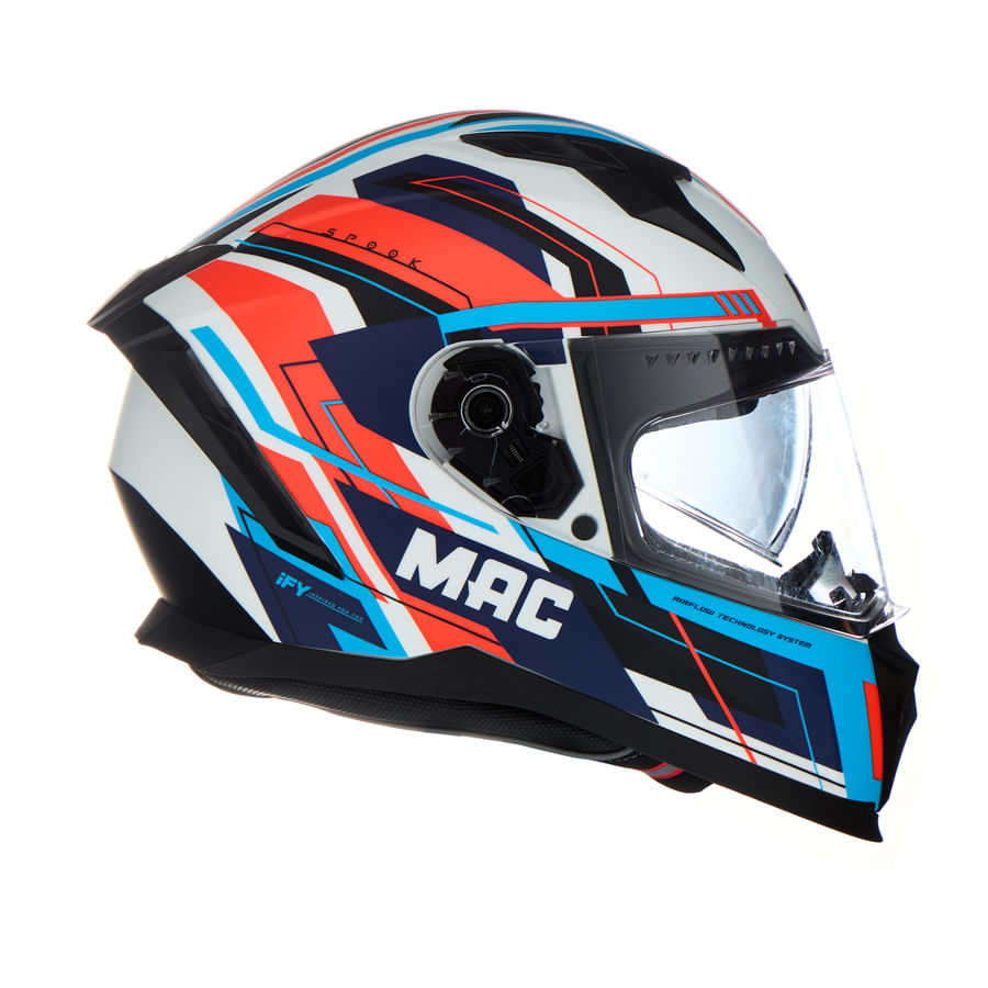 Casco MAC 069 Force Spook Blanco / Rojo / Brillo