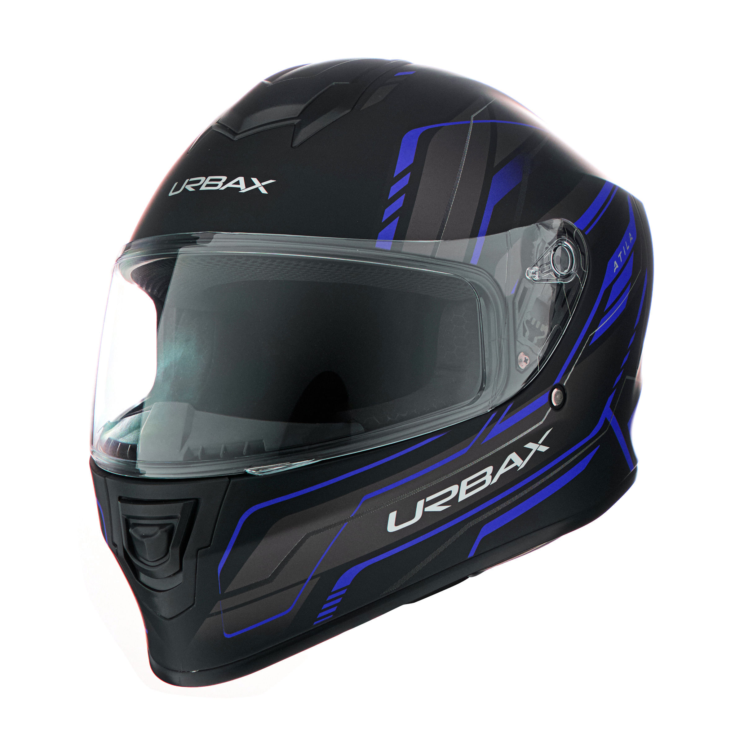 Casco Urbax 018 Mito Atila Negro / Azul / Mate