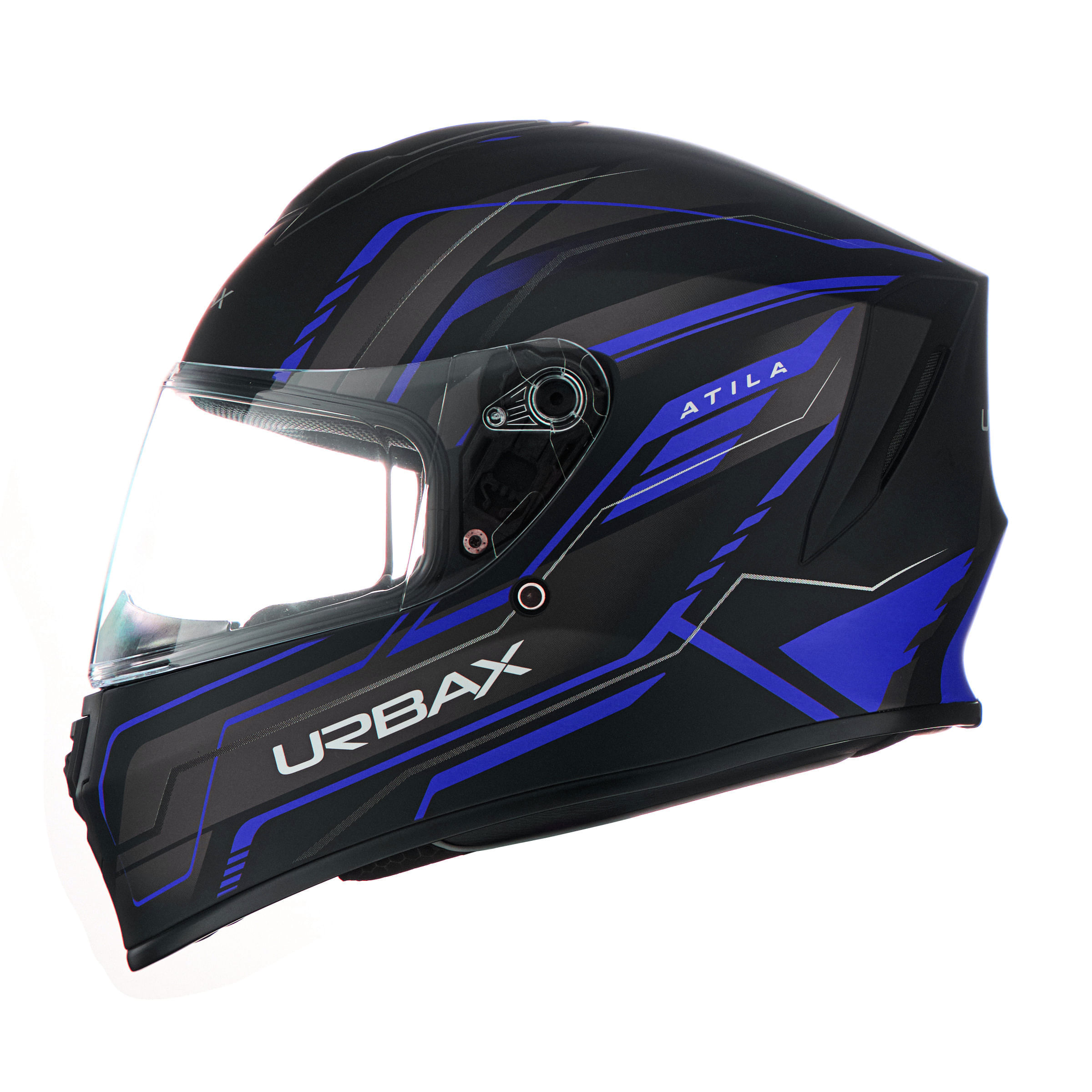 Casco Urbax 018 Mito Atila Negro / Azul / Mate