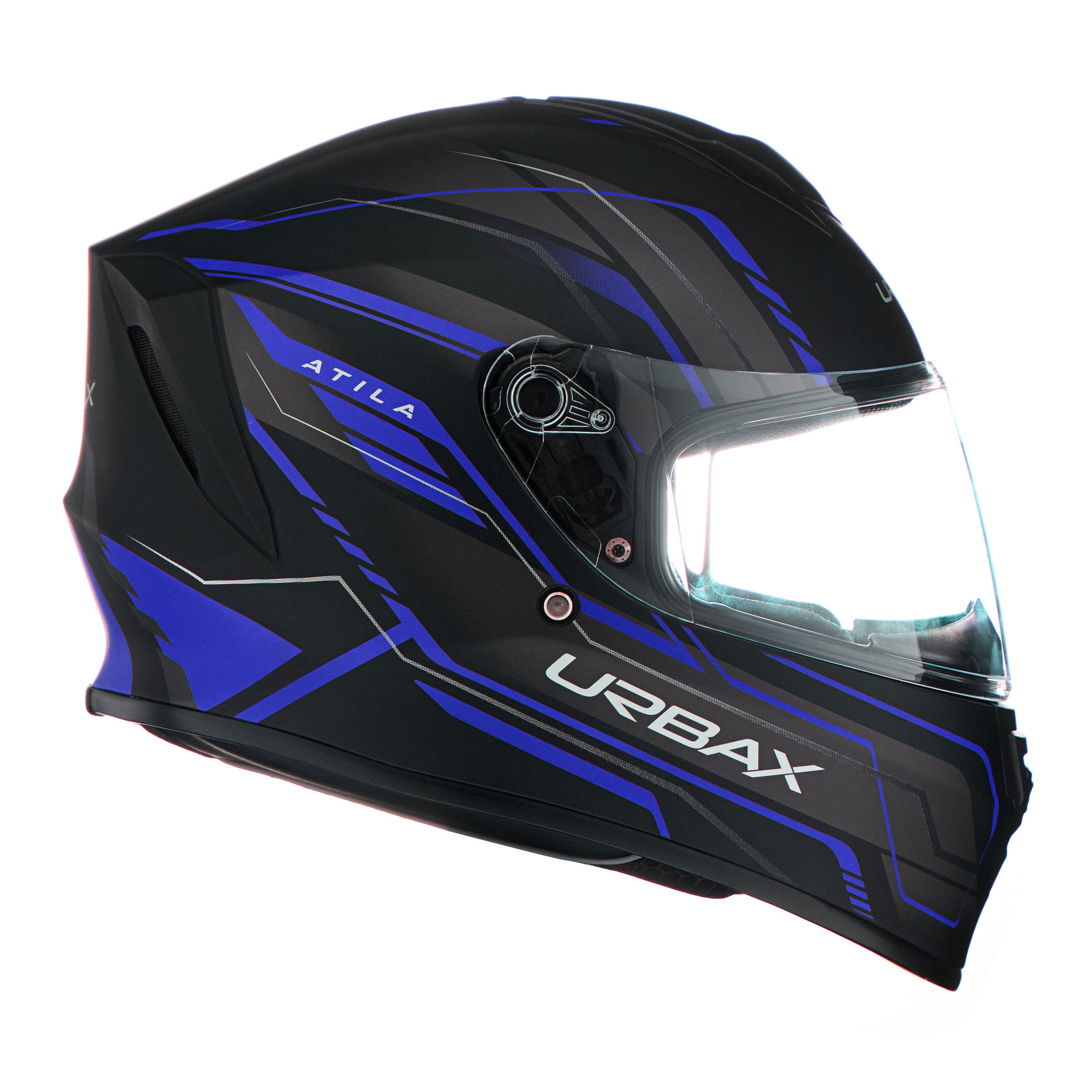 Casco Urbax 018 Mito Atila Negro / Azul / Mate