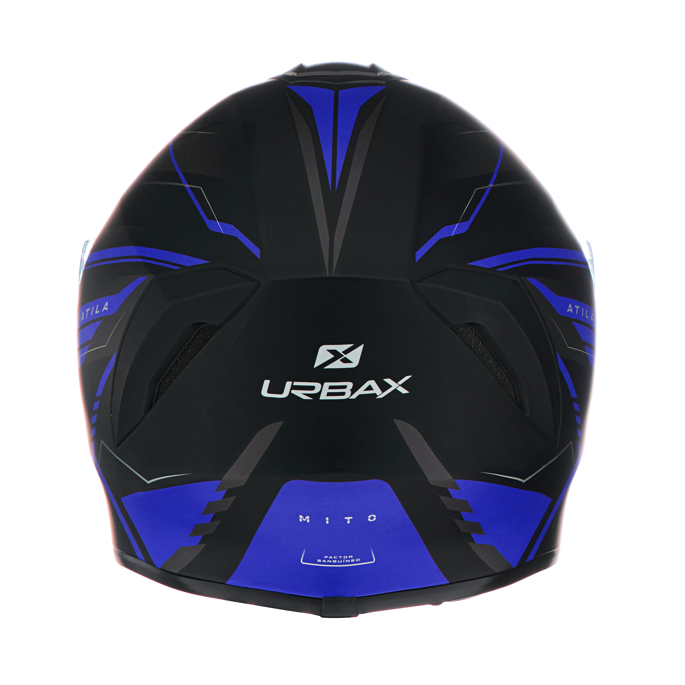 Casco Urbax 018 Mito Atila Negro / Azul / Mate