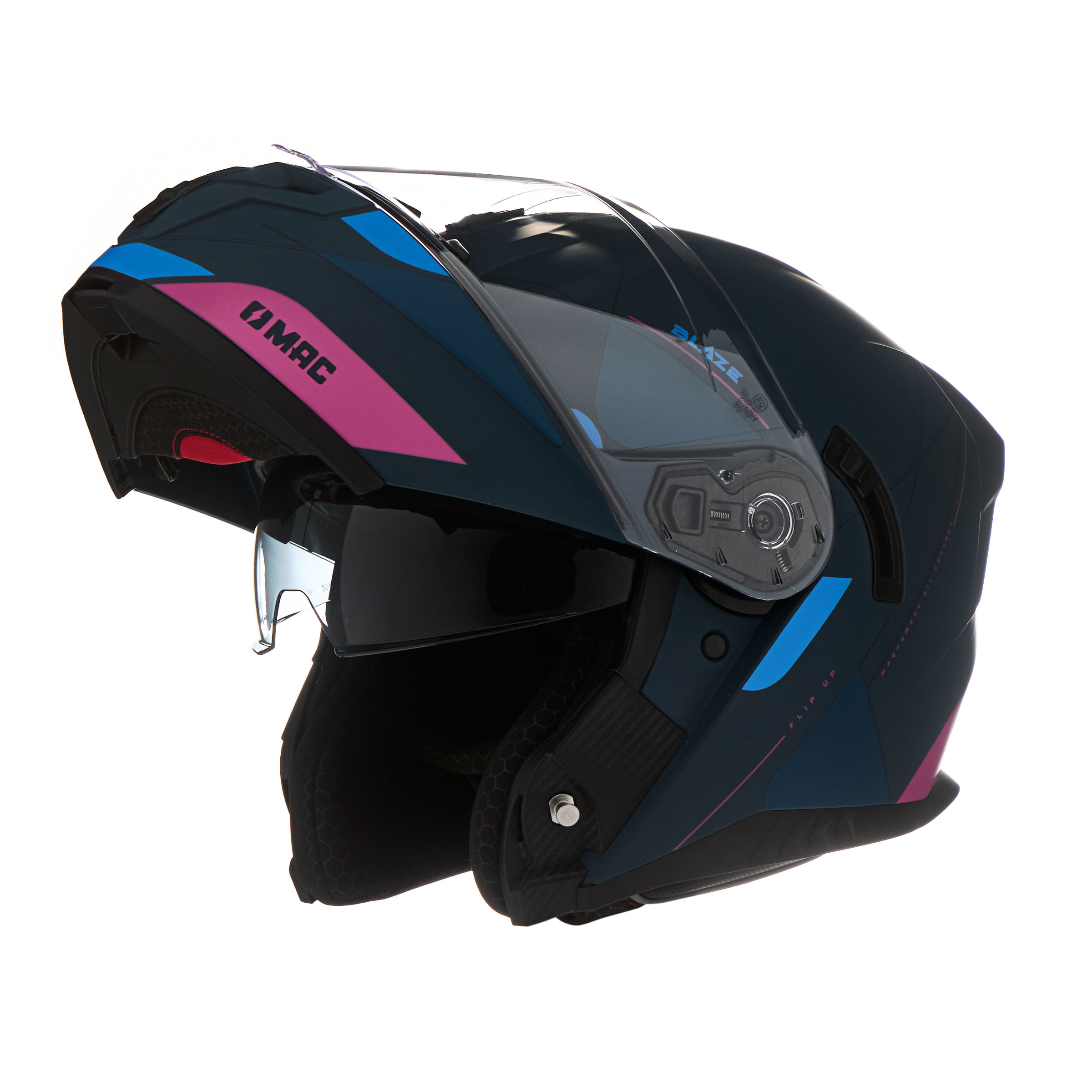 Casco MAC 166 Blaze Magma Azul / Rosa / Mate