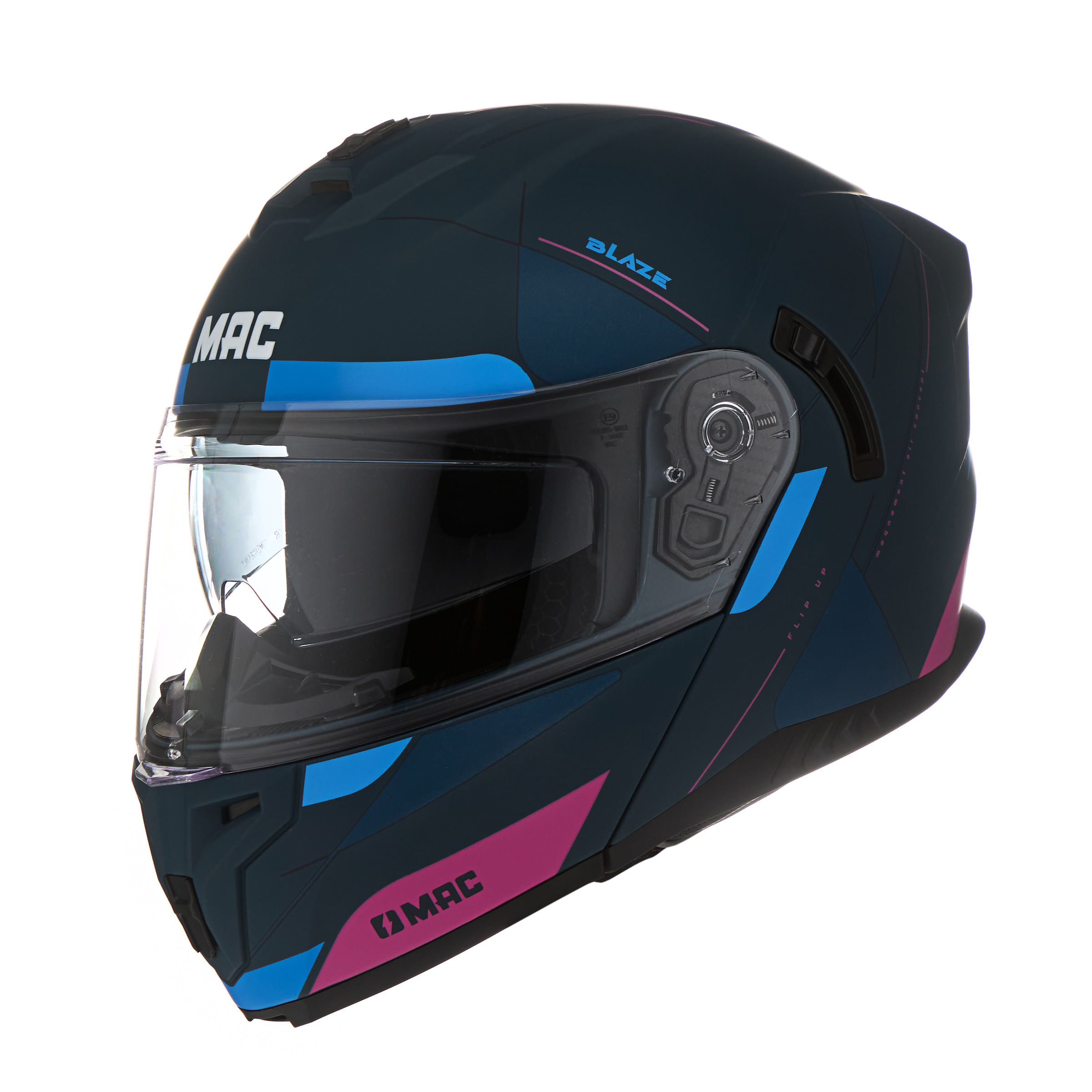 Casco MAC 166 Blaze Magma Azul / Rosa / Mate