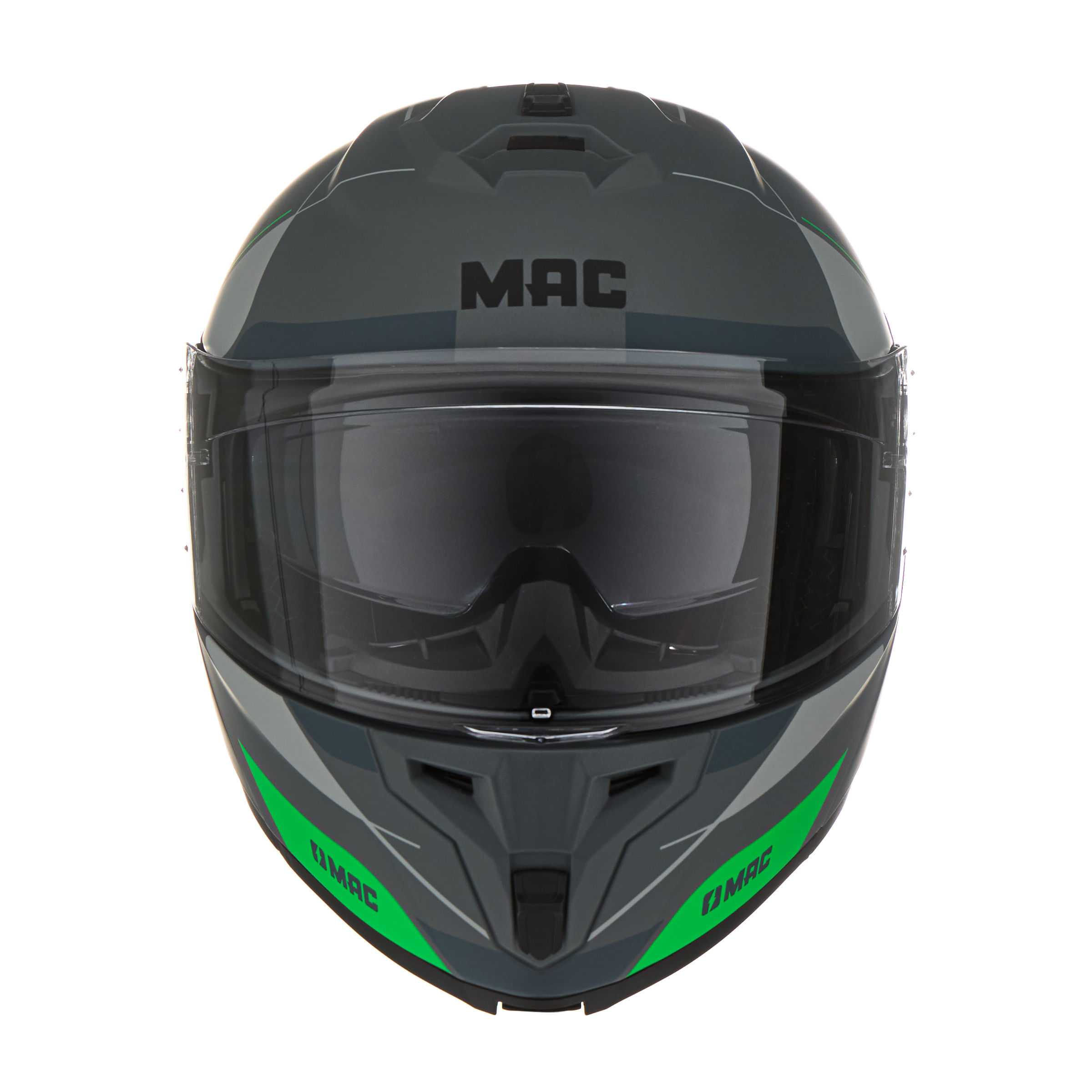 Casco MAC 166 Blaze Magma Plateado / Verde / Mate