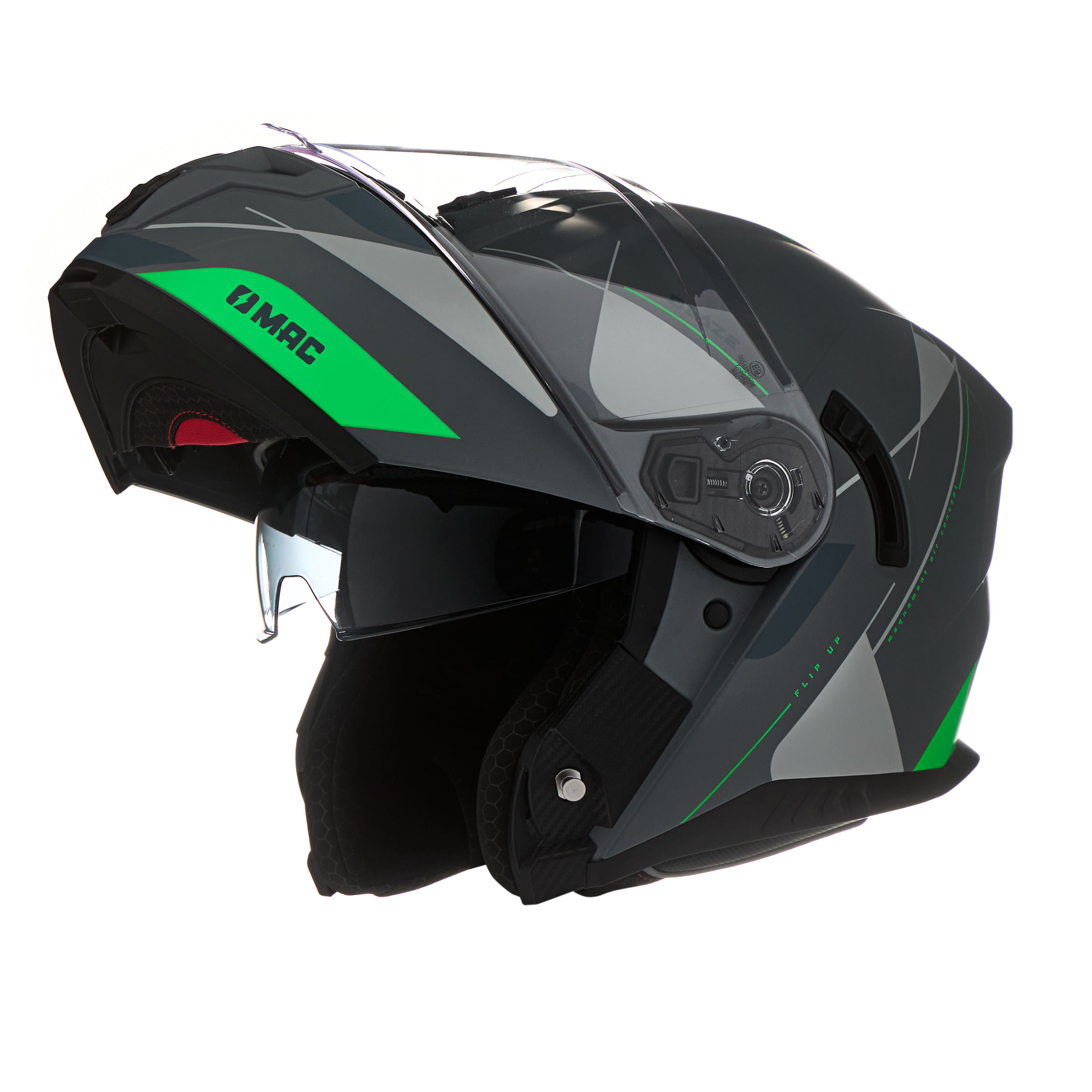 Casco MAC 166 Blaze Magma Plateado / Verde / Mate