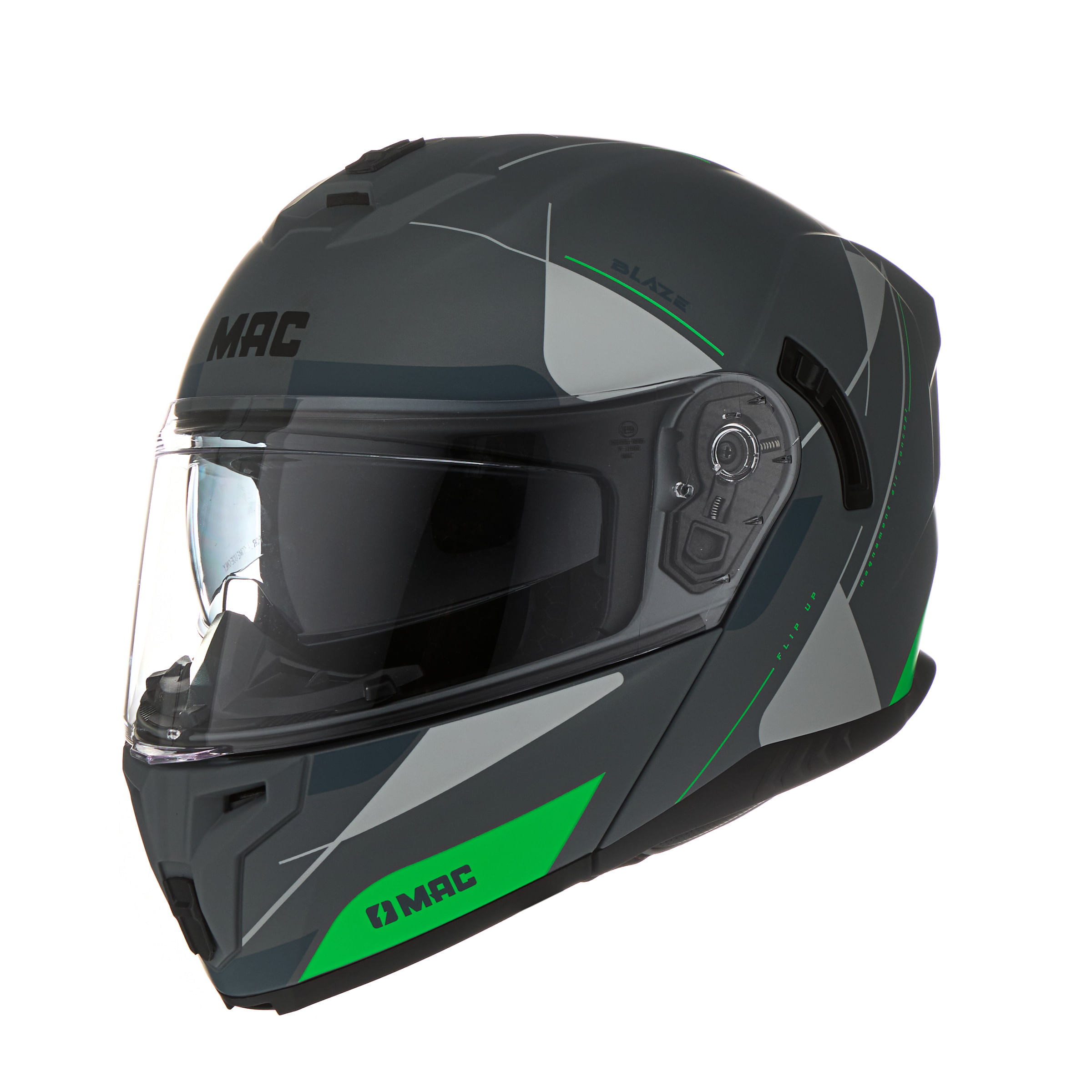 Casco MAC 166 Blaze Magma Plateado / Verde / Mate
