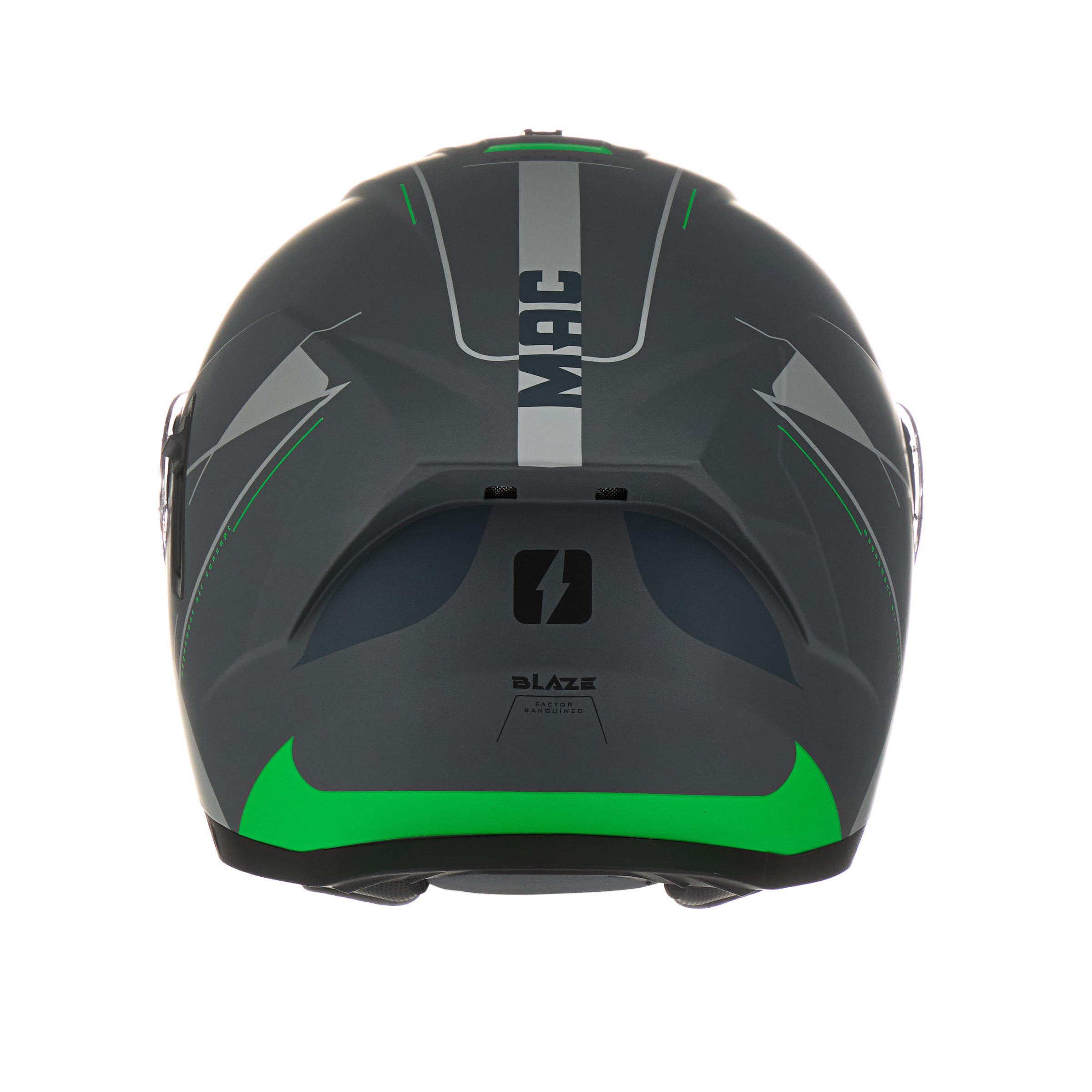 Casco MAC 166 Blaze Magma Plateado / Verde / Mate