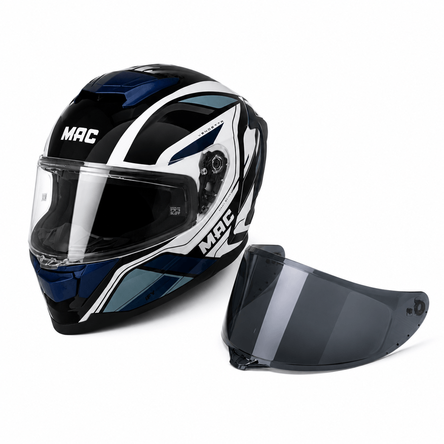 Casco MAC 956 Ozono Vendetta Blanco / Negro / Brillo