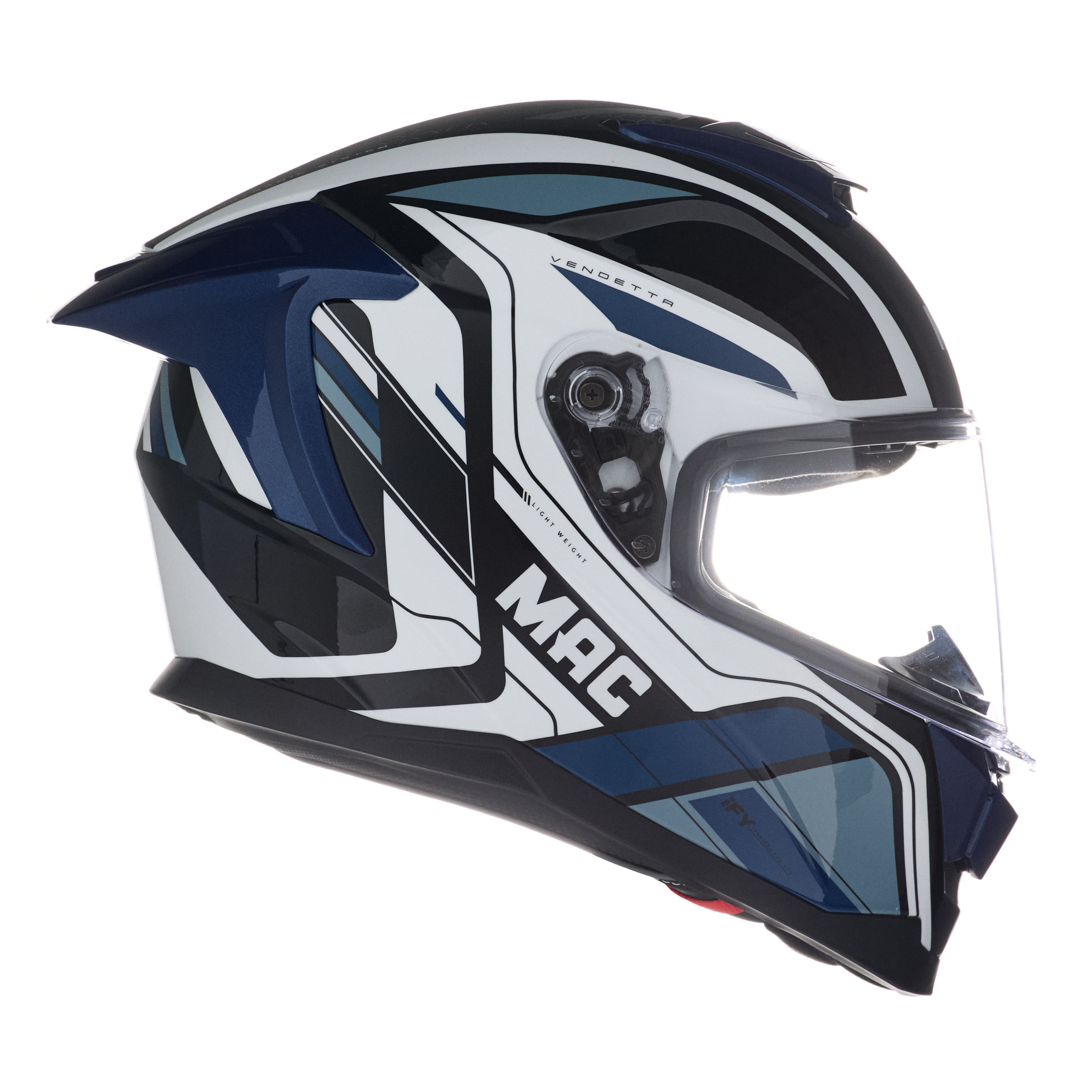 Casco MAC 956 Ozono Vendetta Blanco / Negro / Brillo