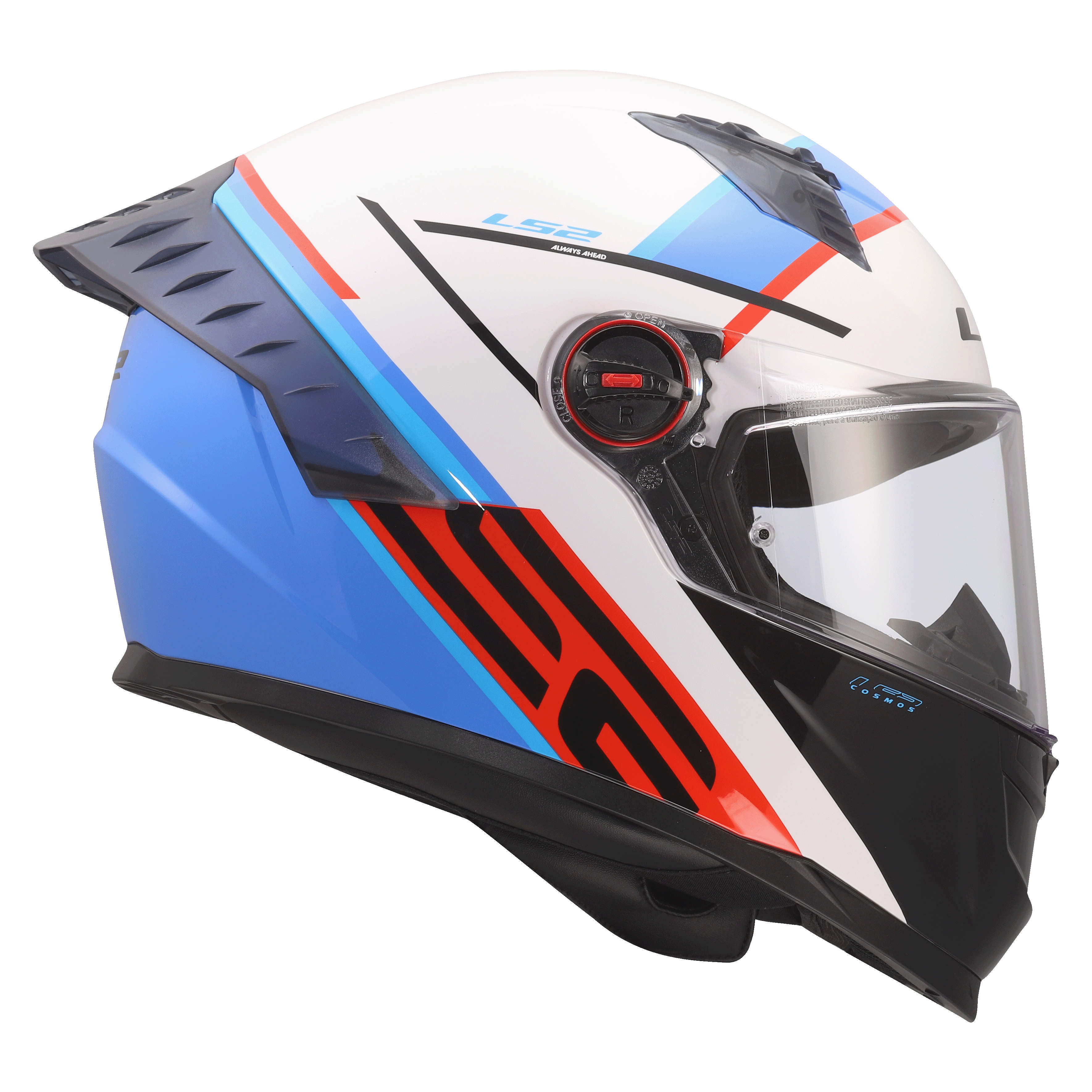 Casco LS2 816 Cosmos Vortice Blanco / Azul / Brillo