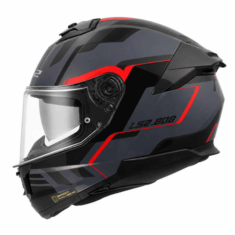 Casco LS2 808 Stream II Oxik Gris / Rojo / Mate