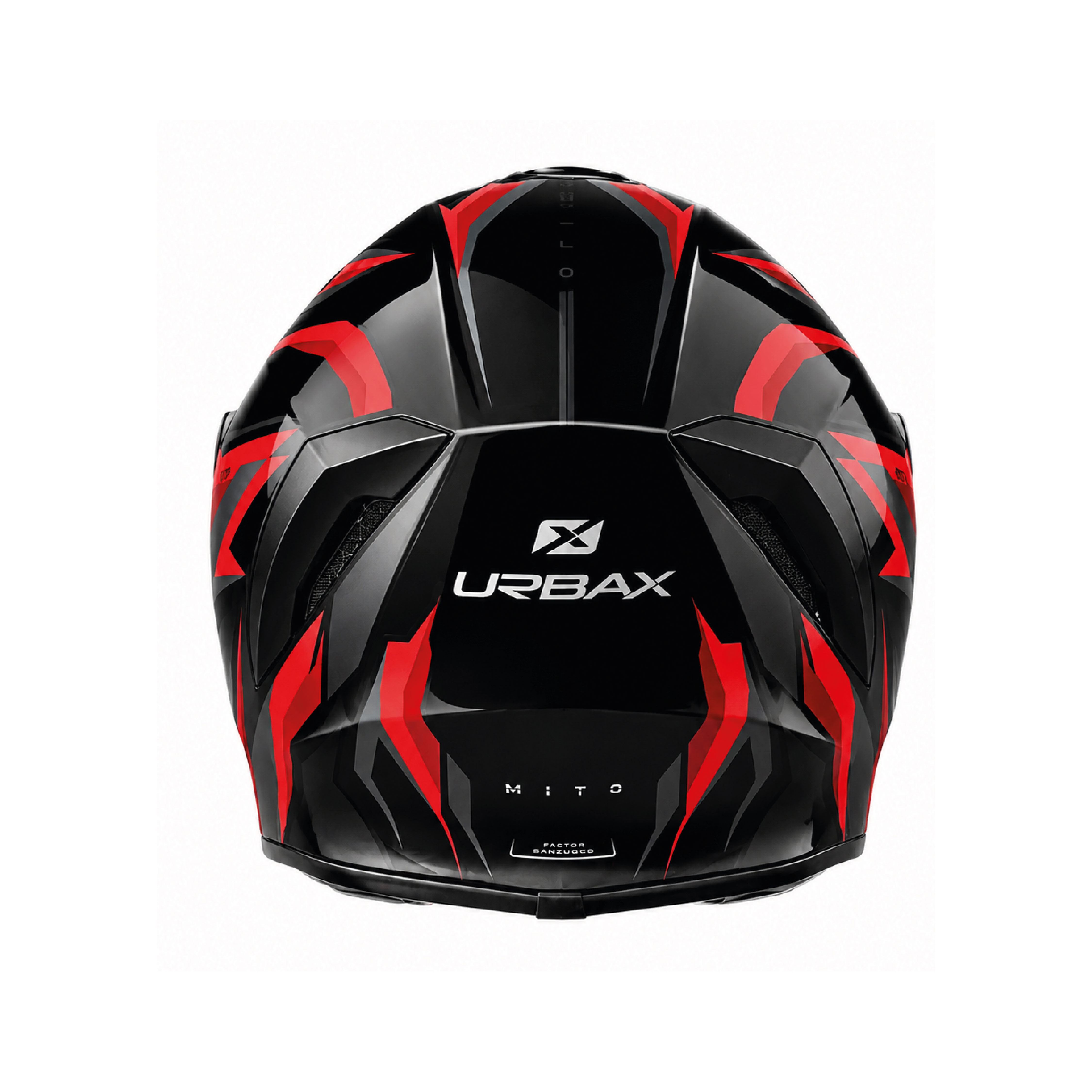 Casco Urbax 018 Mito Eco Negro / Rojo / Brillo