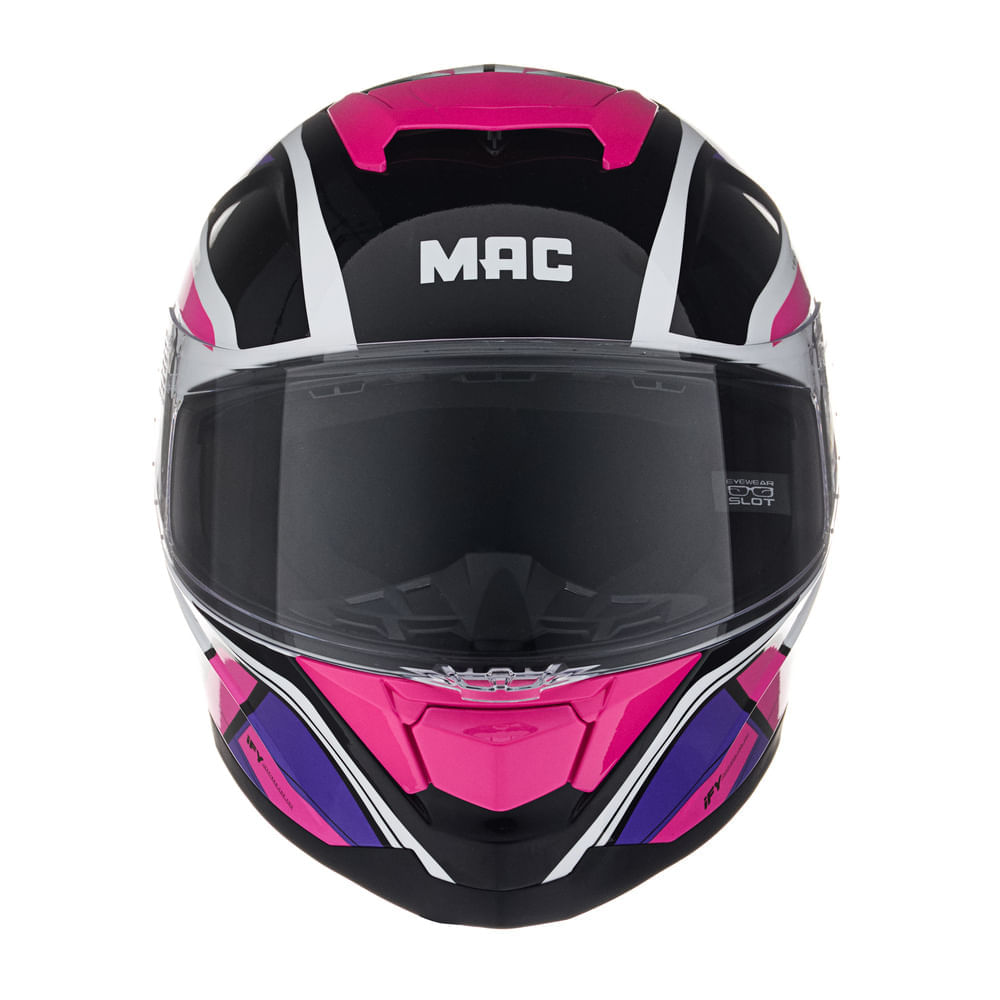 Casco MAC 956 Ozono Vendetta Negro / Rosa / Brillo