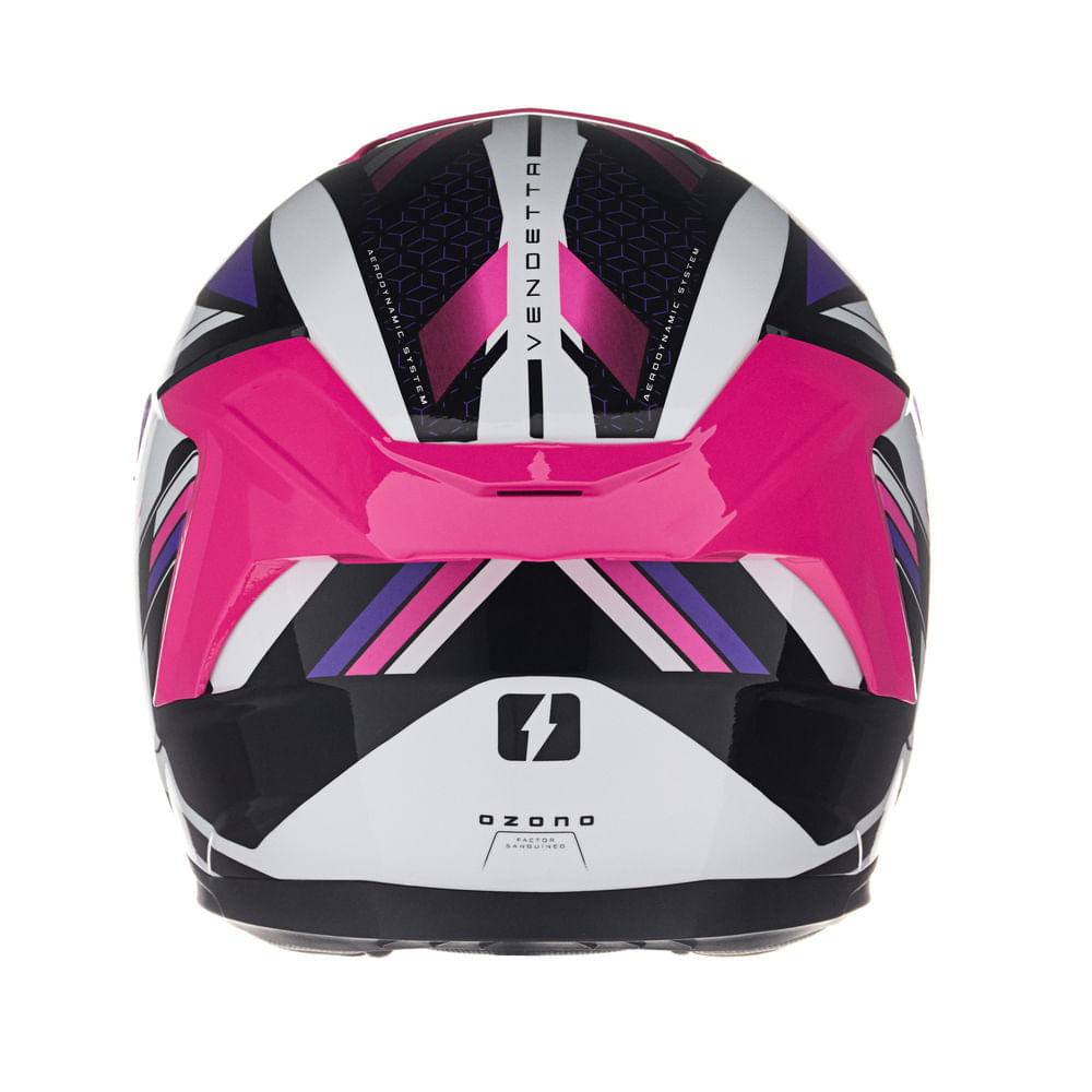 Casco MAC 956 Ozono Vendetta Negro / Rosa / Brillo
