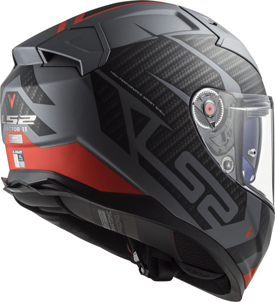Casco LS2 811 Vector II Splitter Titanium / Rojo / Mate
