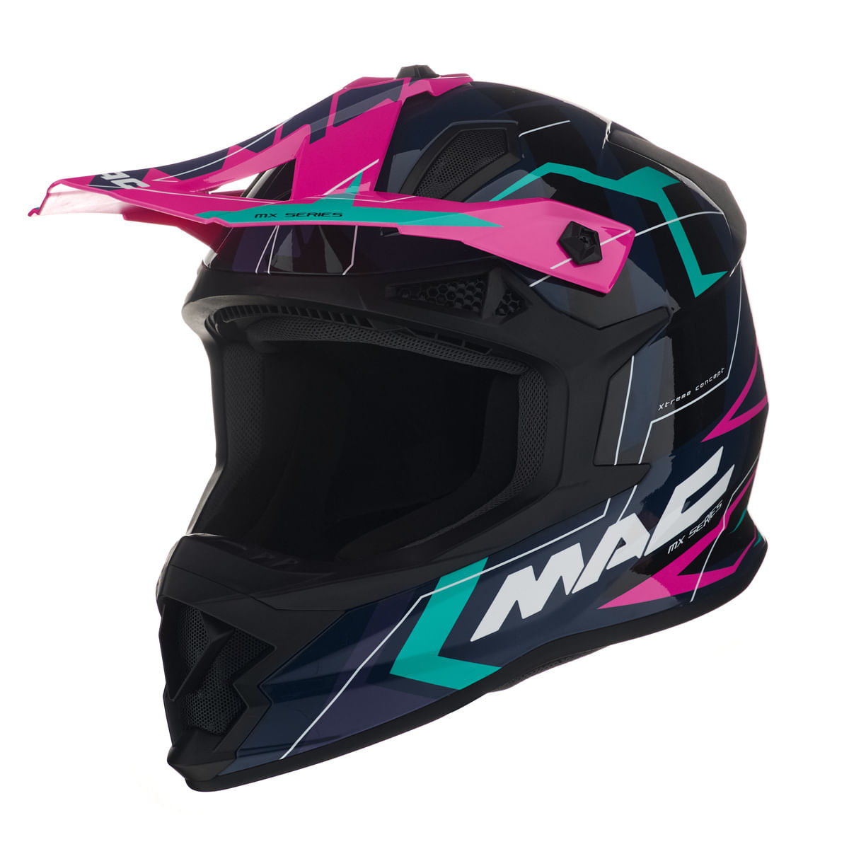 Casco MAC 609 Virtus Torken Rosa / Gris / Brillo