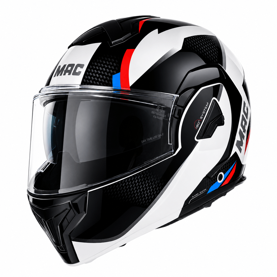 Casco MAC 628 Eclipse Vartell Blanco / Rojo / Brillo
