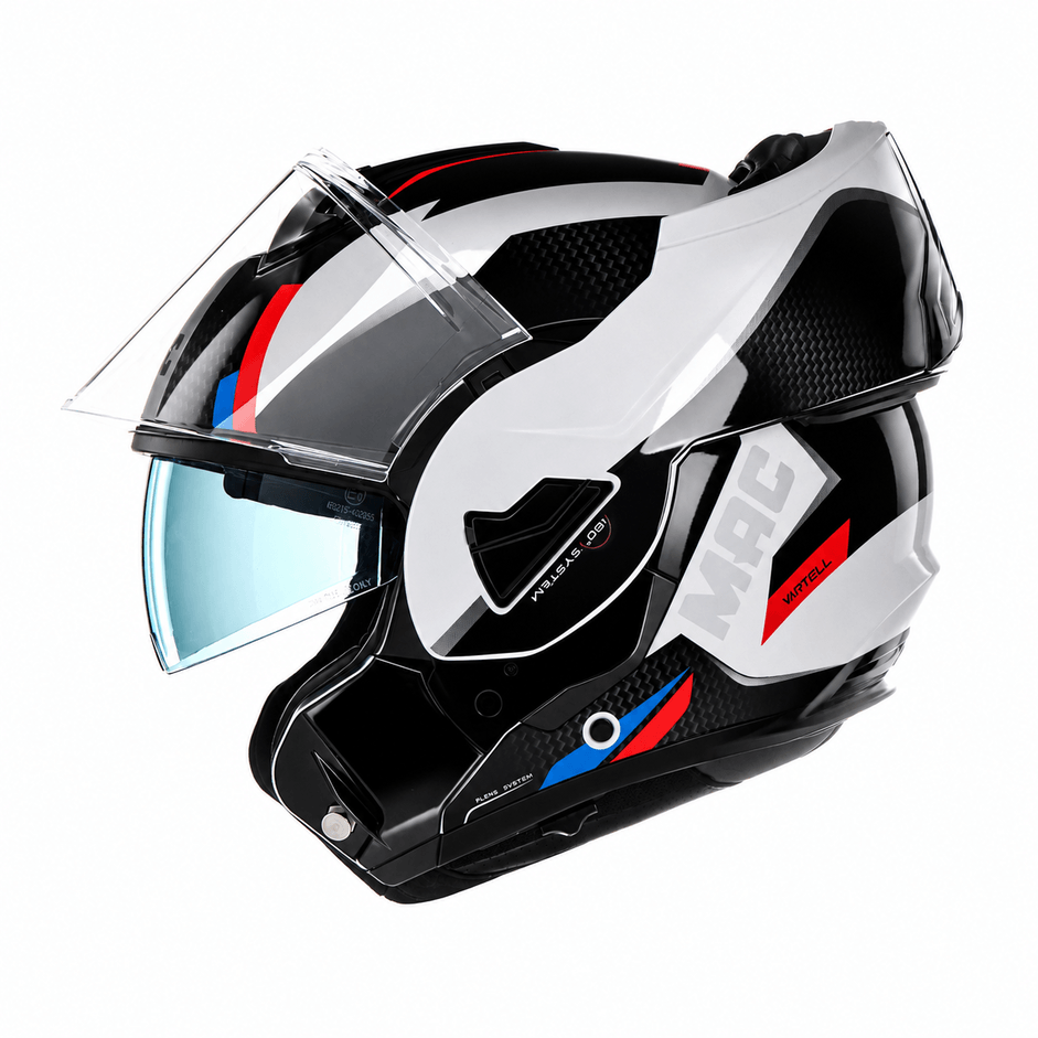 Casco MAC 628 Eclipse Vartell Blanco / Rojo / Brillo