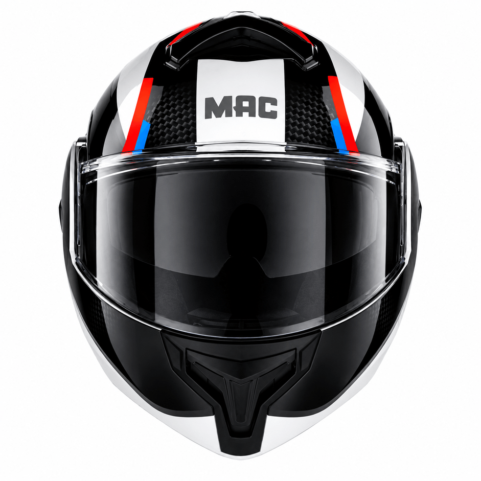 Casco MAC 628 Eclipse Vartell Blanco / Rojo / Brillo