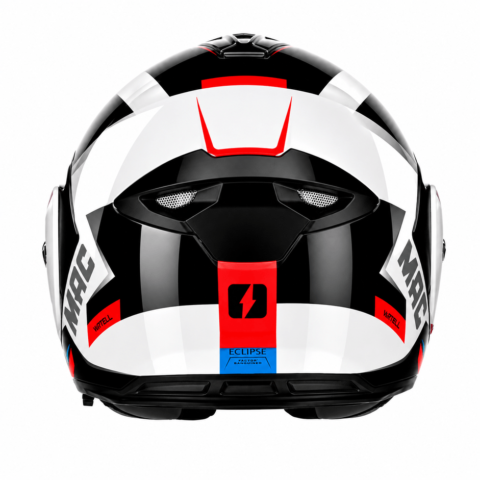 Casco MAC 628 Eclipse Vartell Blanco / Rojo / Brillo