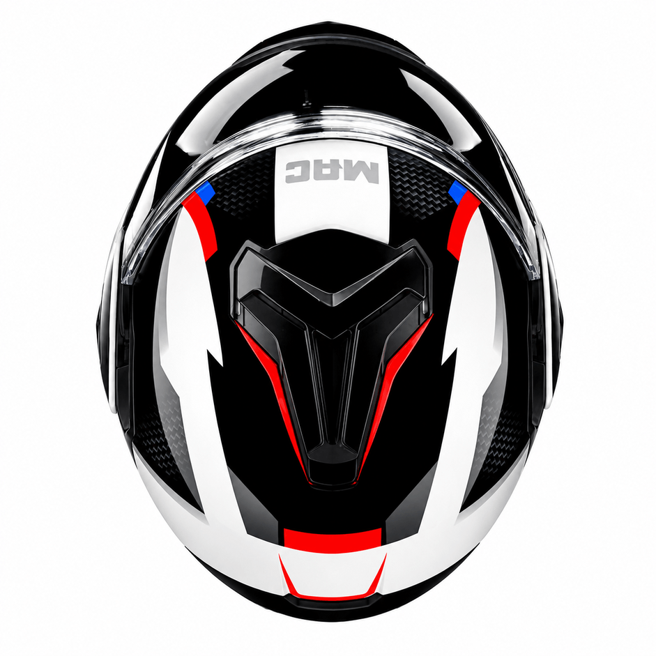 Casco MAC 628 Eclipse Vartell Blanco / Rojo / Brillo