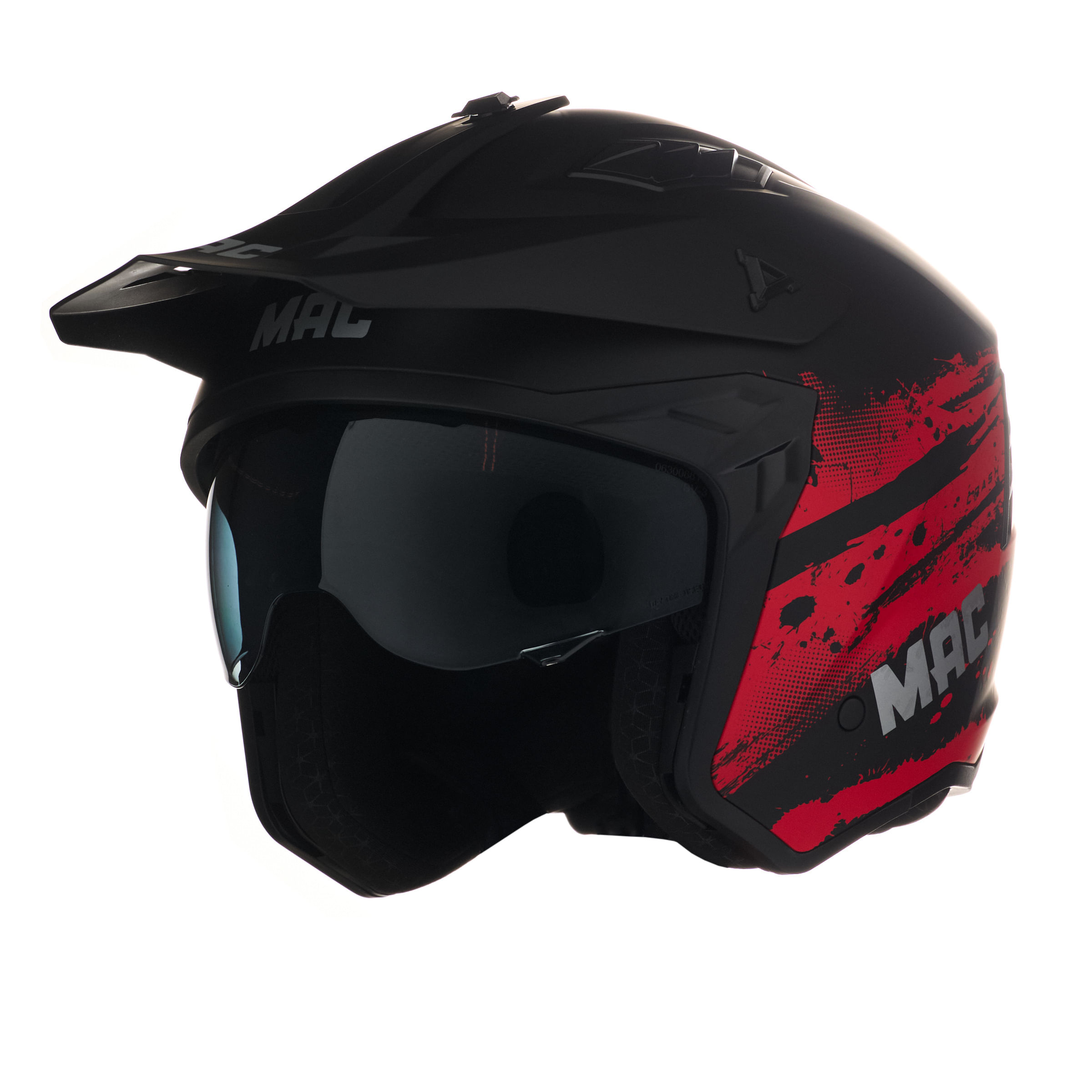 Casco MAC Edge Crash Negro / Rojo / Mate