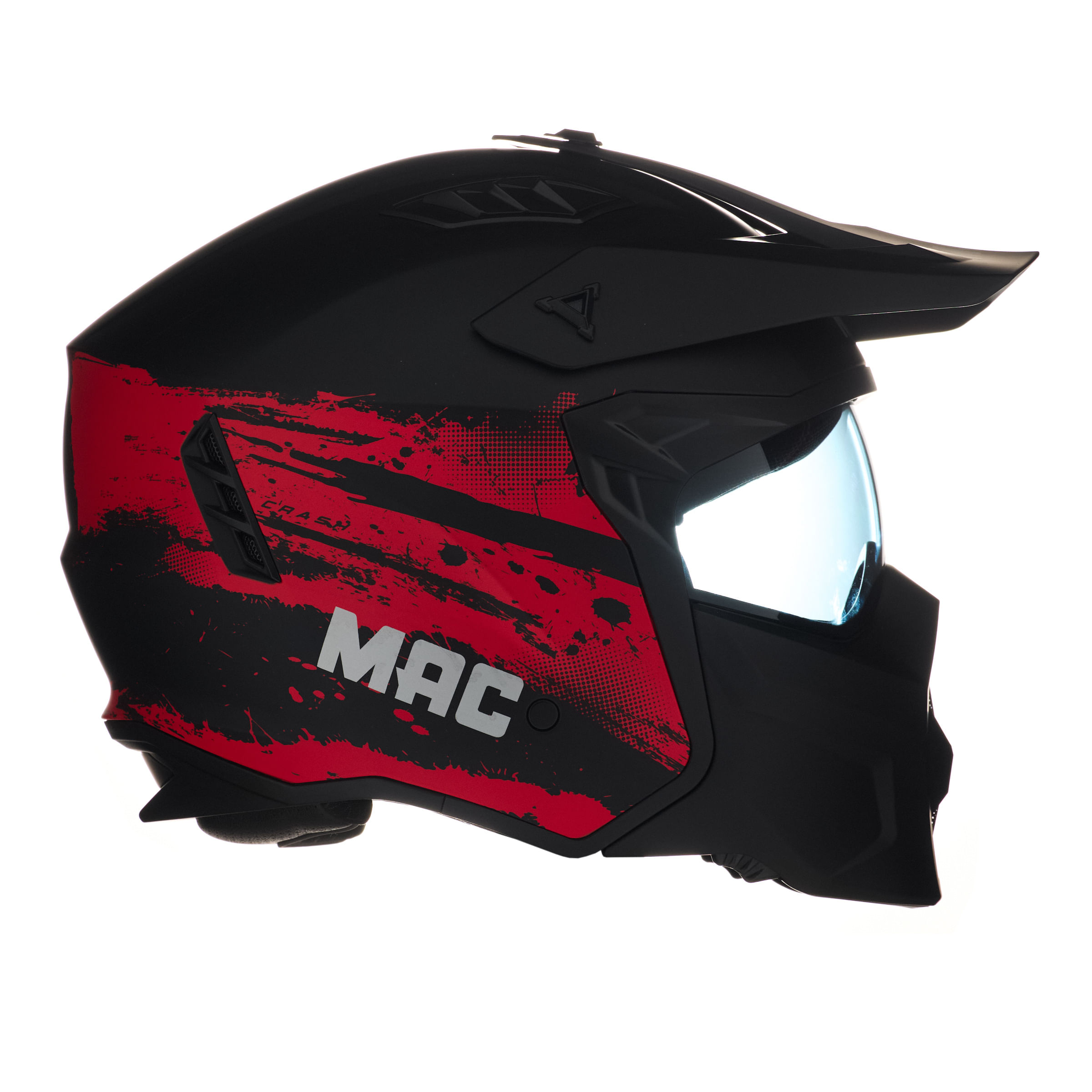 Casco MAC Edge Crash Negro / Rojo / Mate